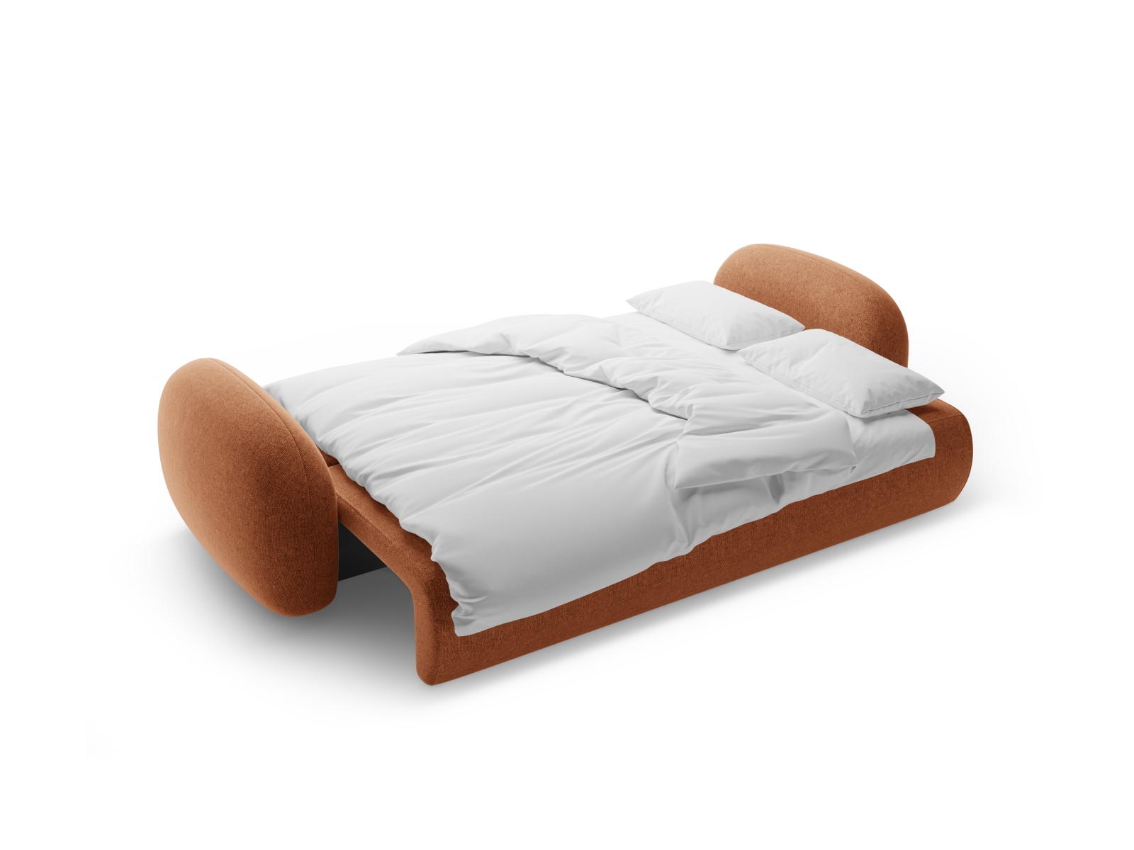 Cosmopolitan Design Schlafsofa Tonale 3-Sitzer mit Bettkasten Chenille Eden Ziegel