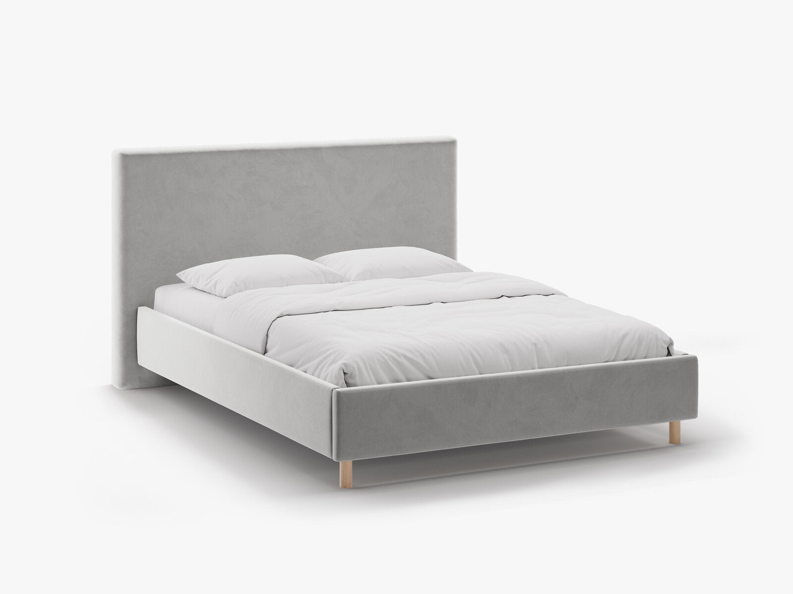Micadoni Stauraumbett mit Kopfteil Eloise Samt Magic Velvet Hellgrau 160x200
