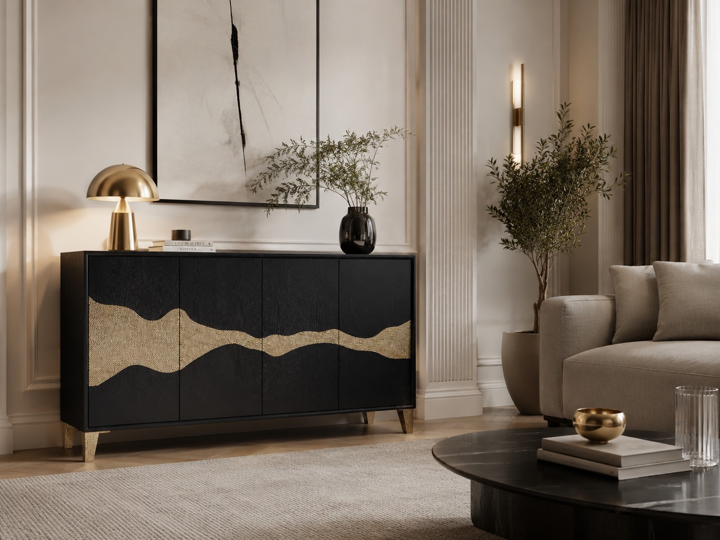 Livin Hill Sideboard Stilig Goldenes Muster