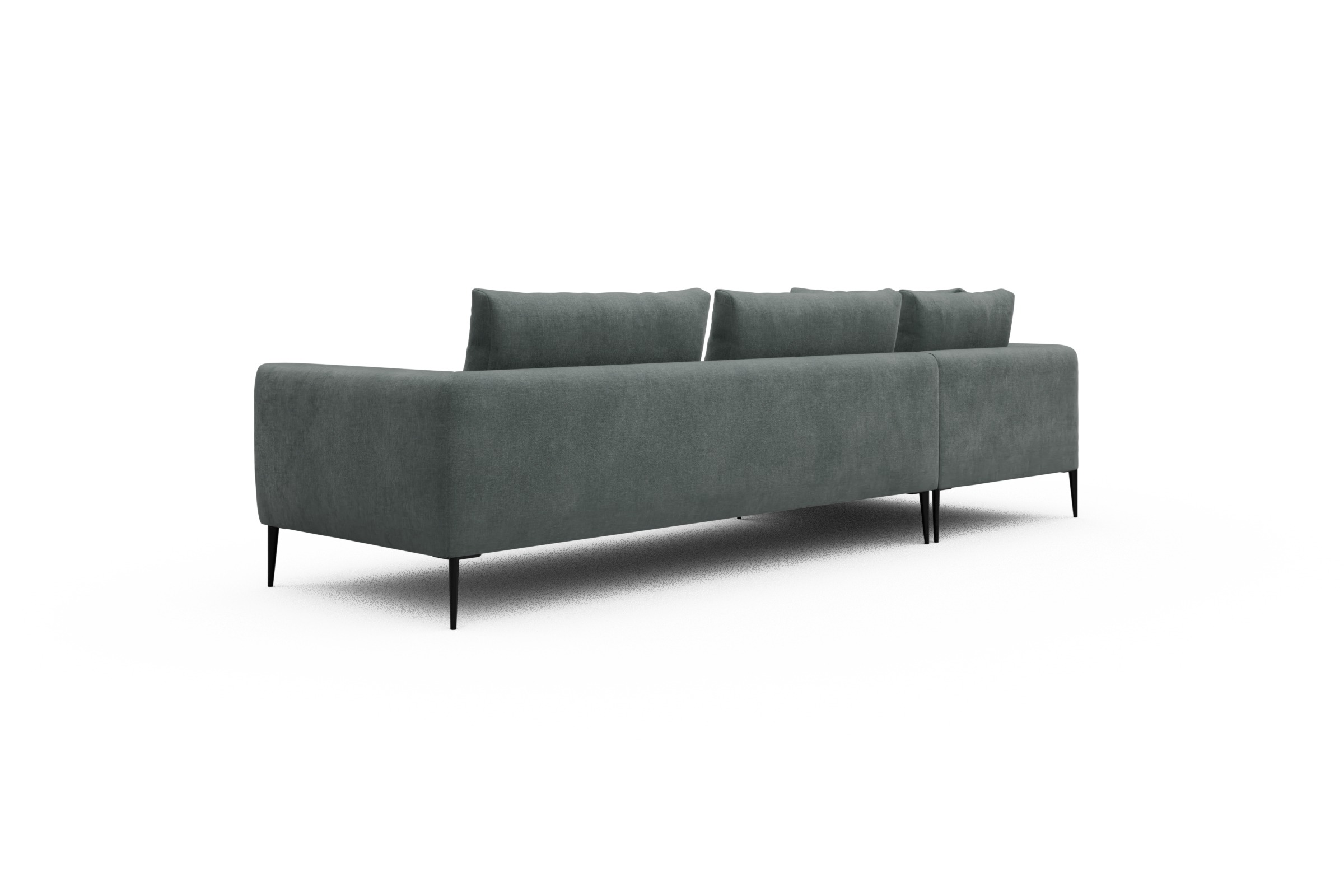 Ecksofa Paul Relax-Ecke rechts mit 3-Sitzer Smooth-Silver-Grey
