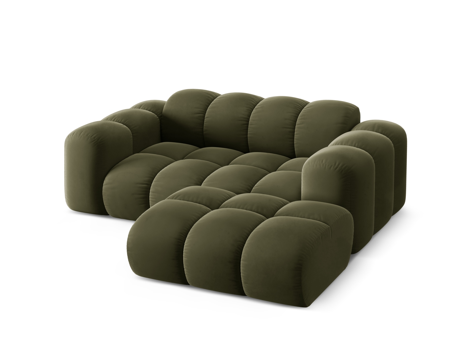 Cosmopolitan Design Ecksofa Treno 2-Sitzer Samt Bluvel Grün Rechts