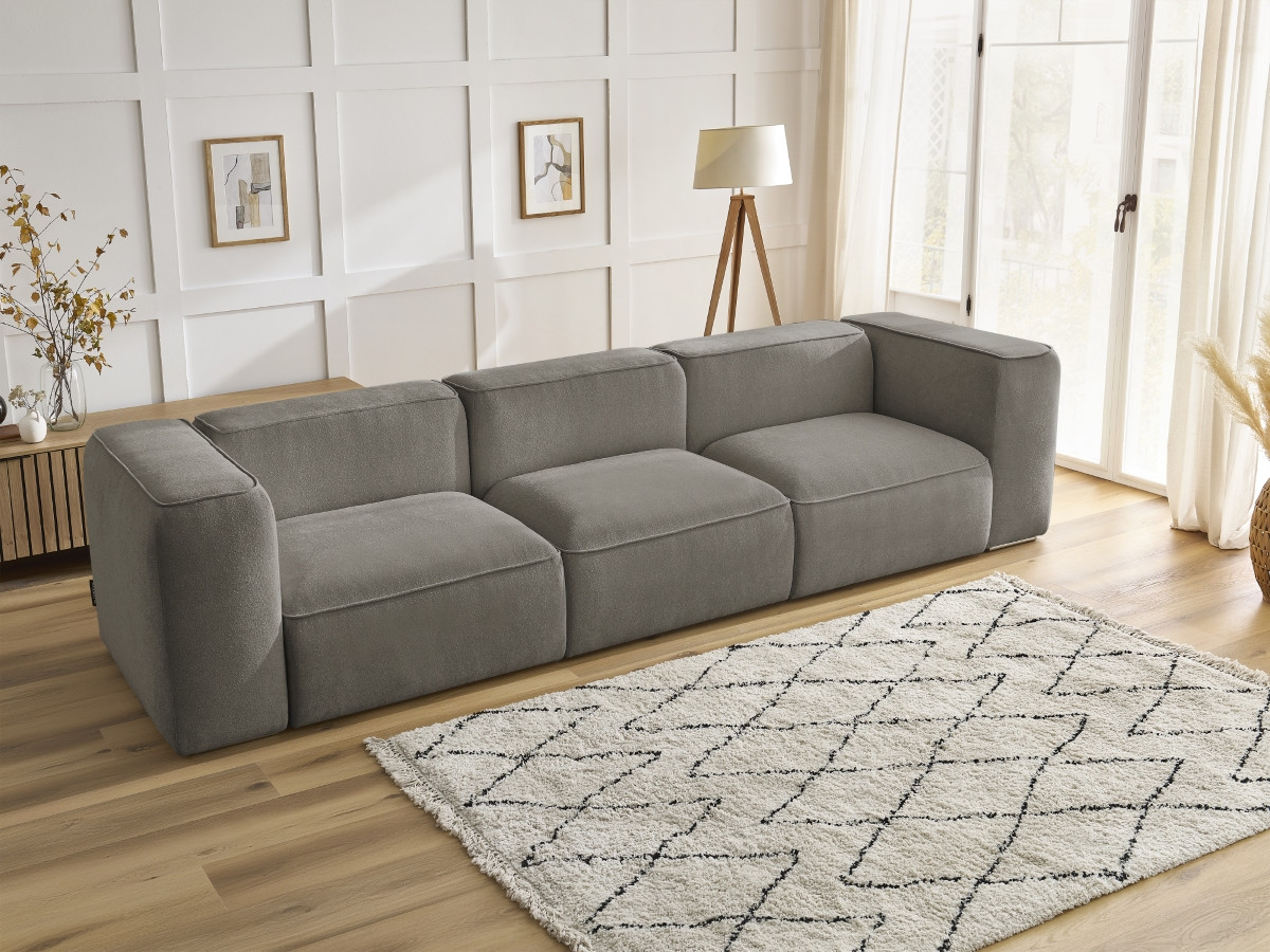 Bobochic Zephyr Sofa 3-Sitzer Strukturstoff Taupe