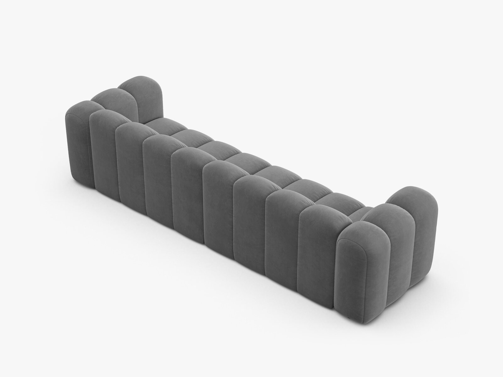 Micadoni Modulares Sofa Lupine 4-Sitzer Samt Venus Hellgrau
