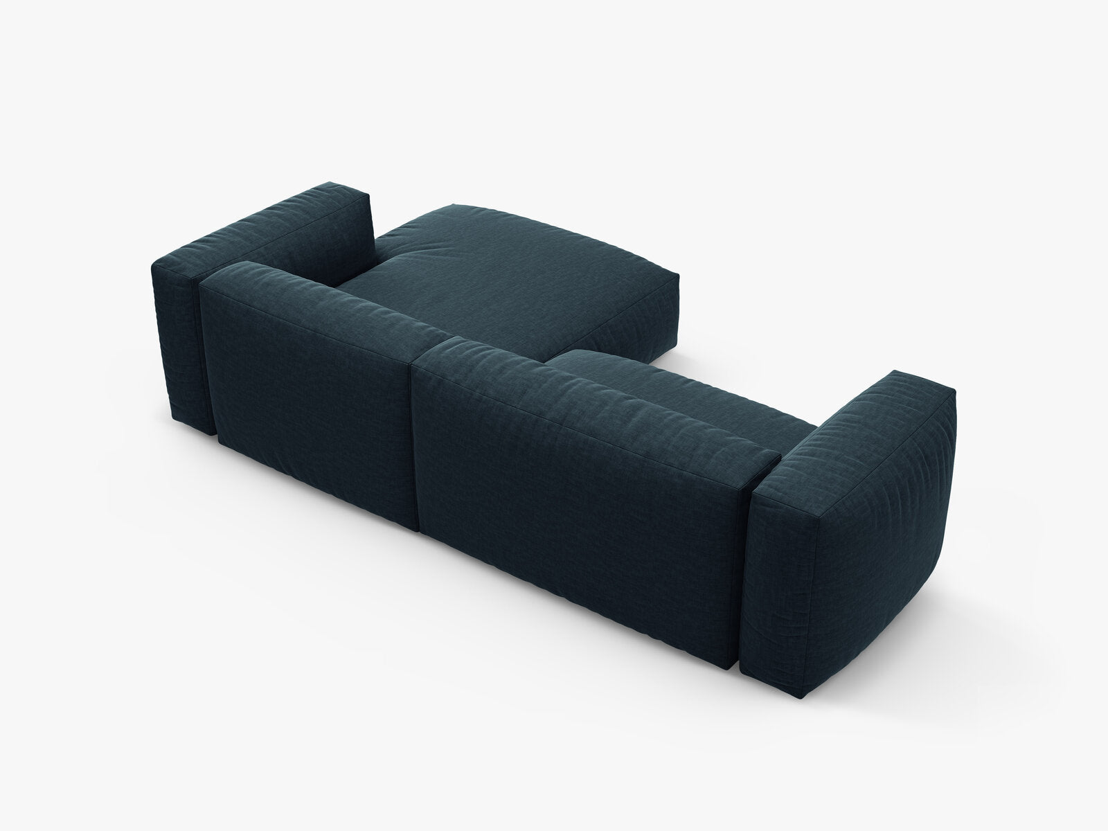 Micadoni Martina Ecksofa 4-Sitzer mit Schlaffunktion Rechts Strukturierter Stoff Boston Jeansblau