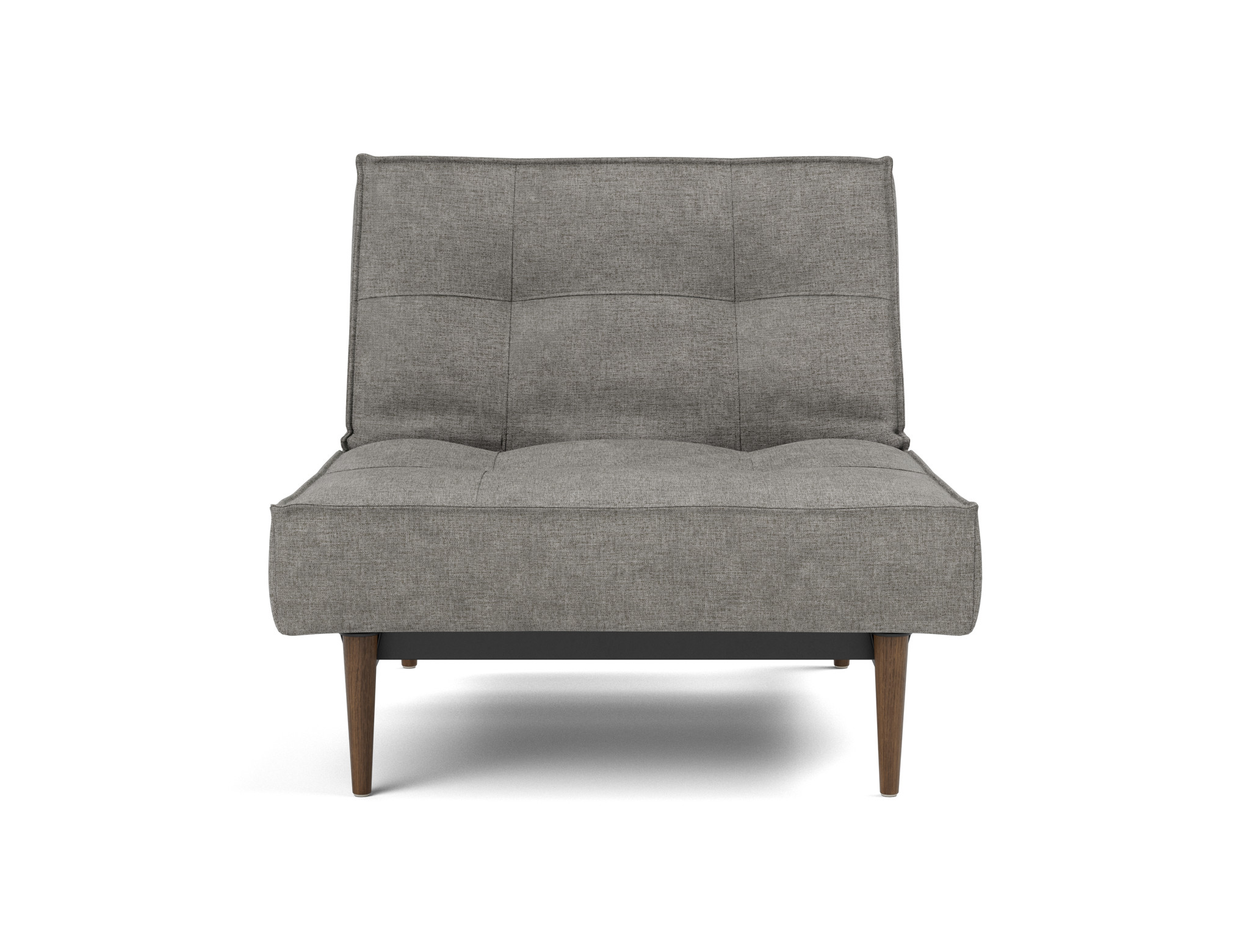 Sessel Splitback Flachgewebe Avella 282-Warm-Grey Beine Styletto Eiche dunkel