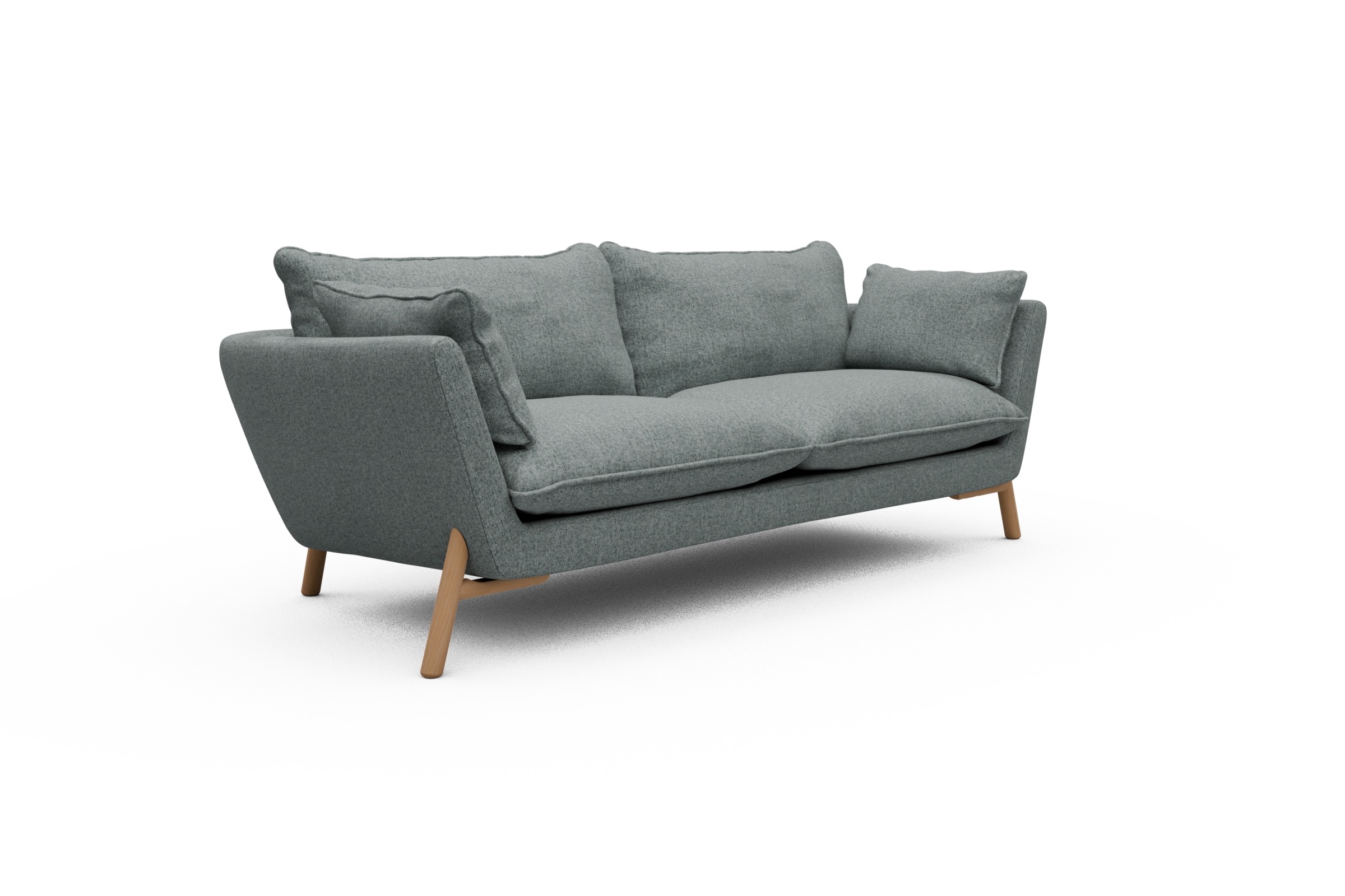 Sofa Emil PREMIUM 3-Sitzer Beinfarbe Eiche Natur Casone-Light-Mixed-Green