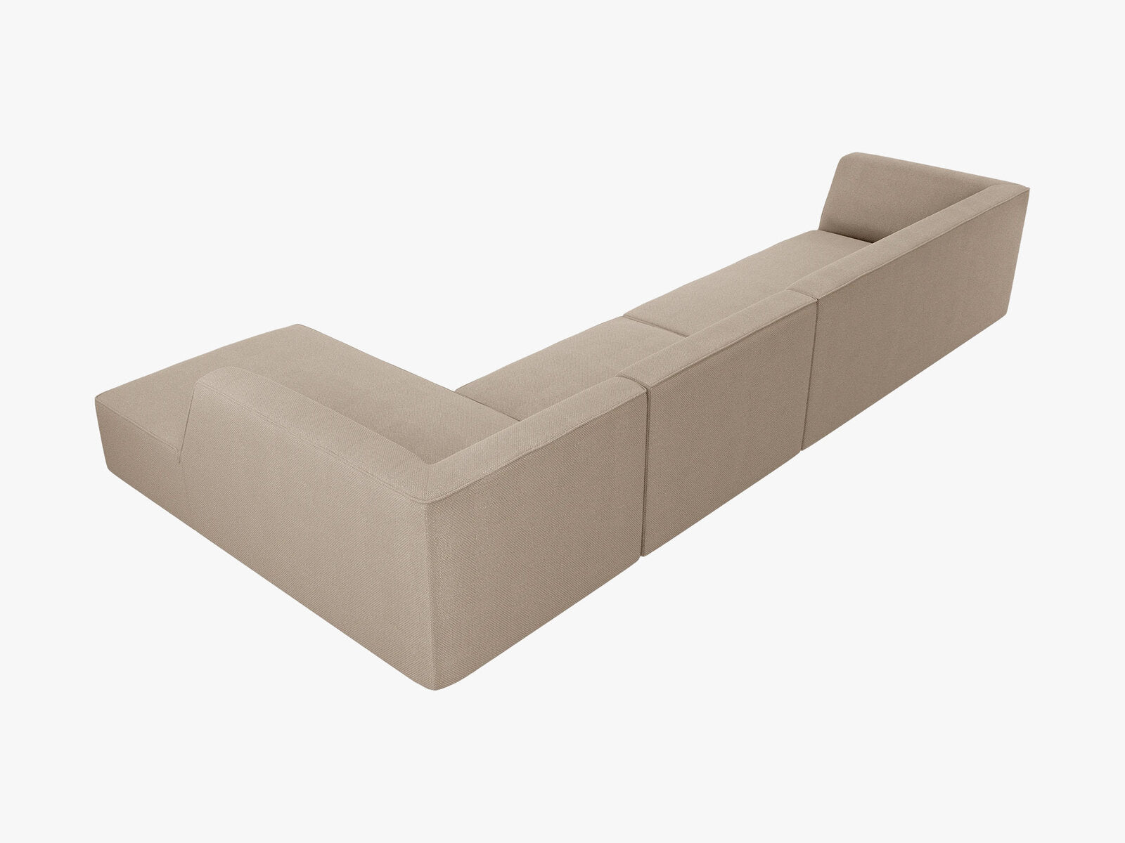 Micadoni Ecksofa Ruby 5-Sitzer Rechts Strukturierter Stoff Ottawa Dunkelbeige