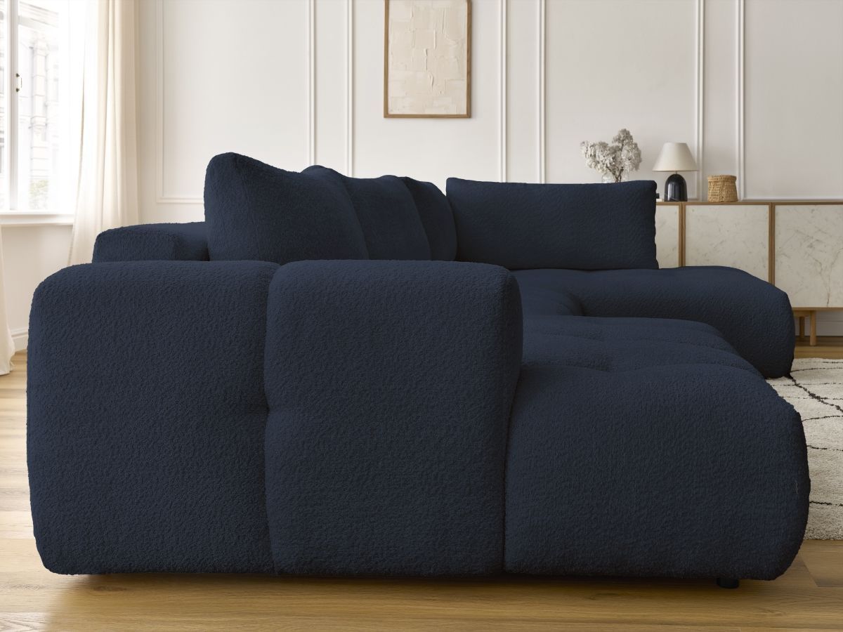 Bobochic Fuji Wohnlandschaft Bouclé-Stoff Dunkelblau Ecke links