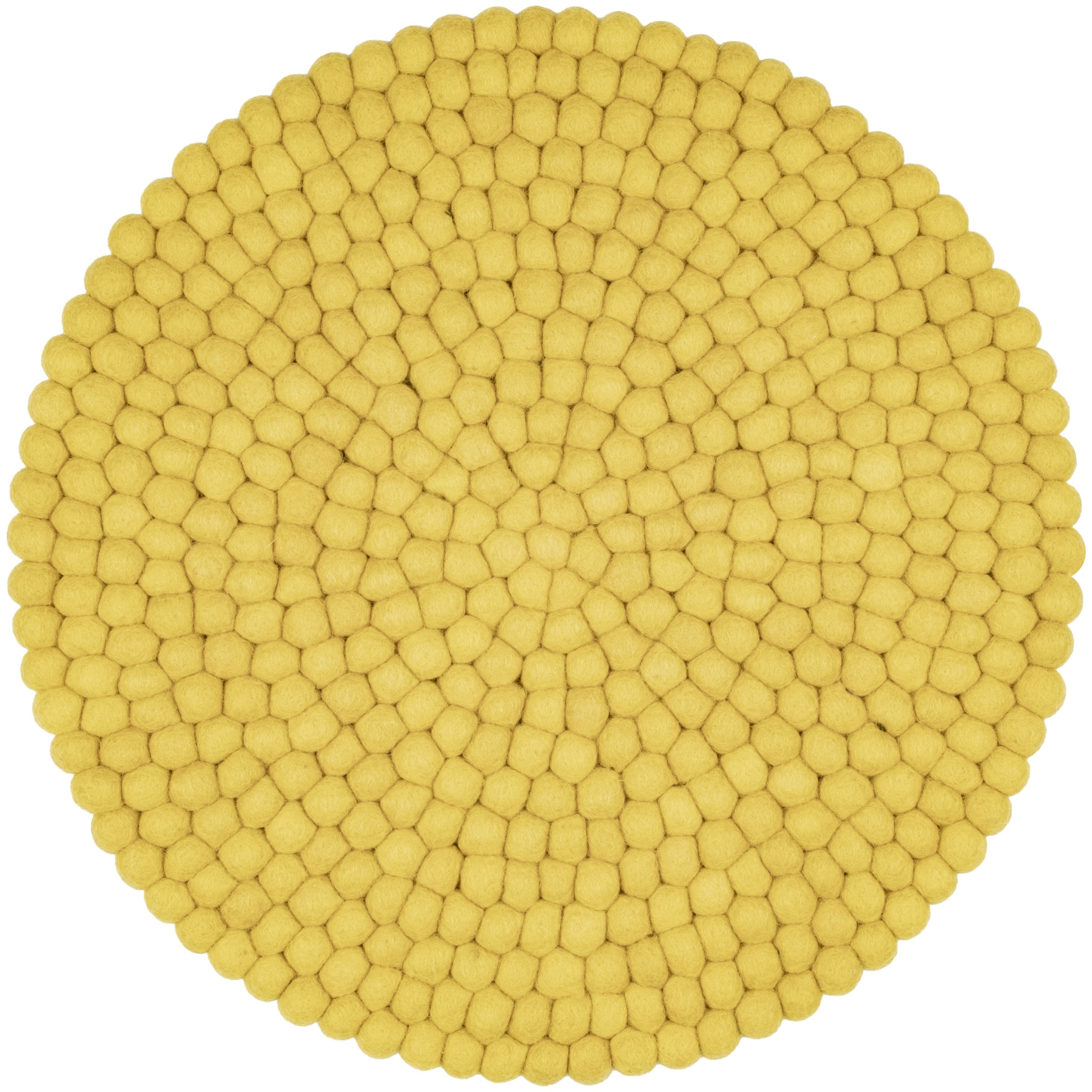 myfelt Kata Filzkugel-Sitzauflage Gelbgrün Ø 36 cm