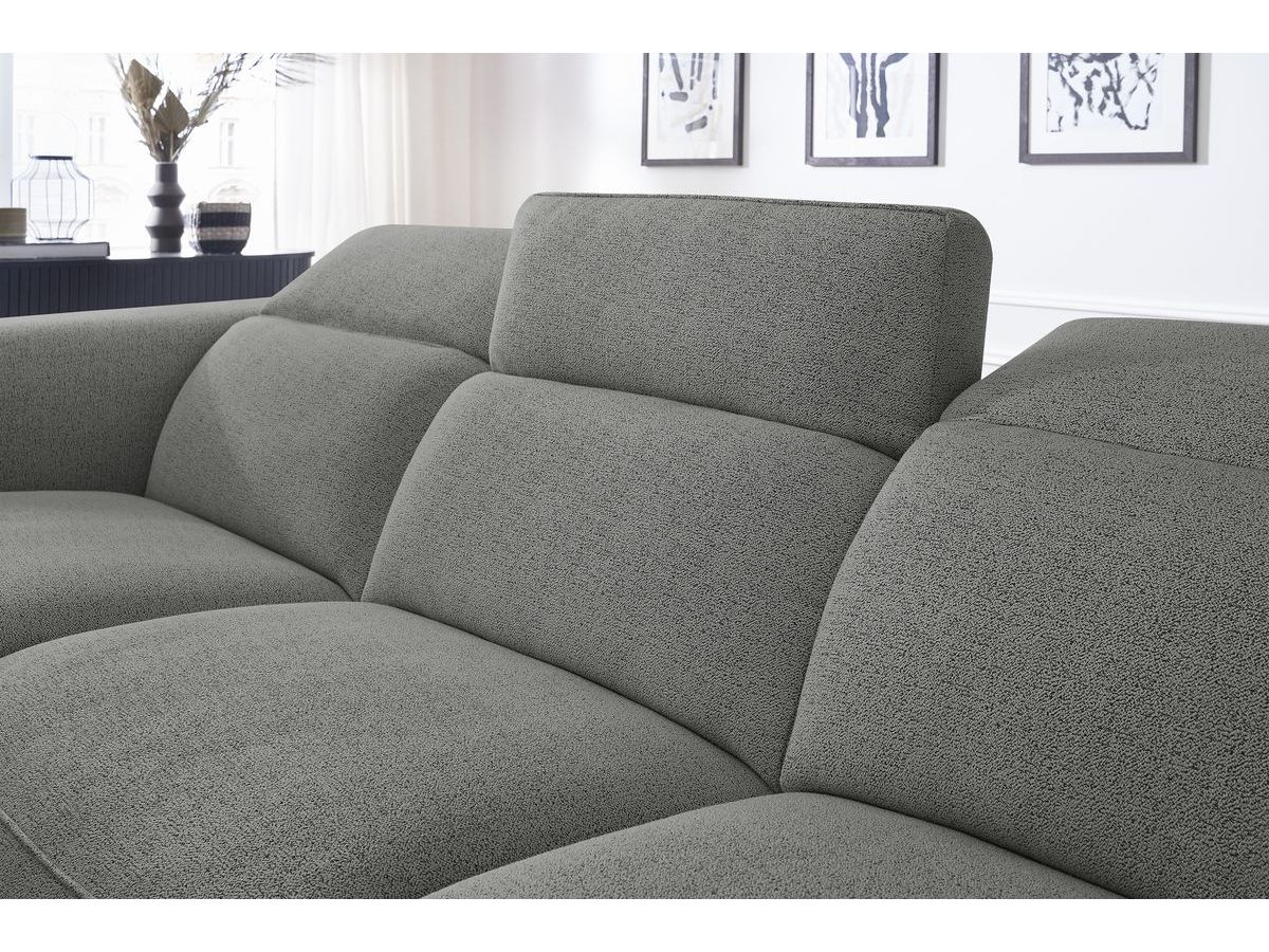 Bobochic William Ecksofa Melange-Stoff Hellgrau Ecke links