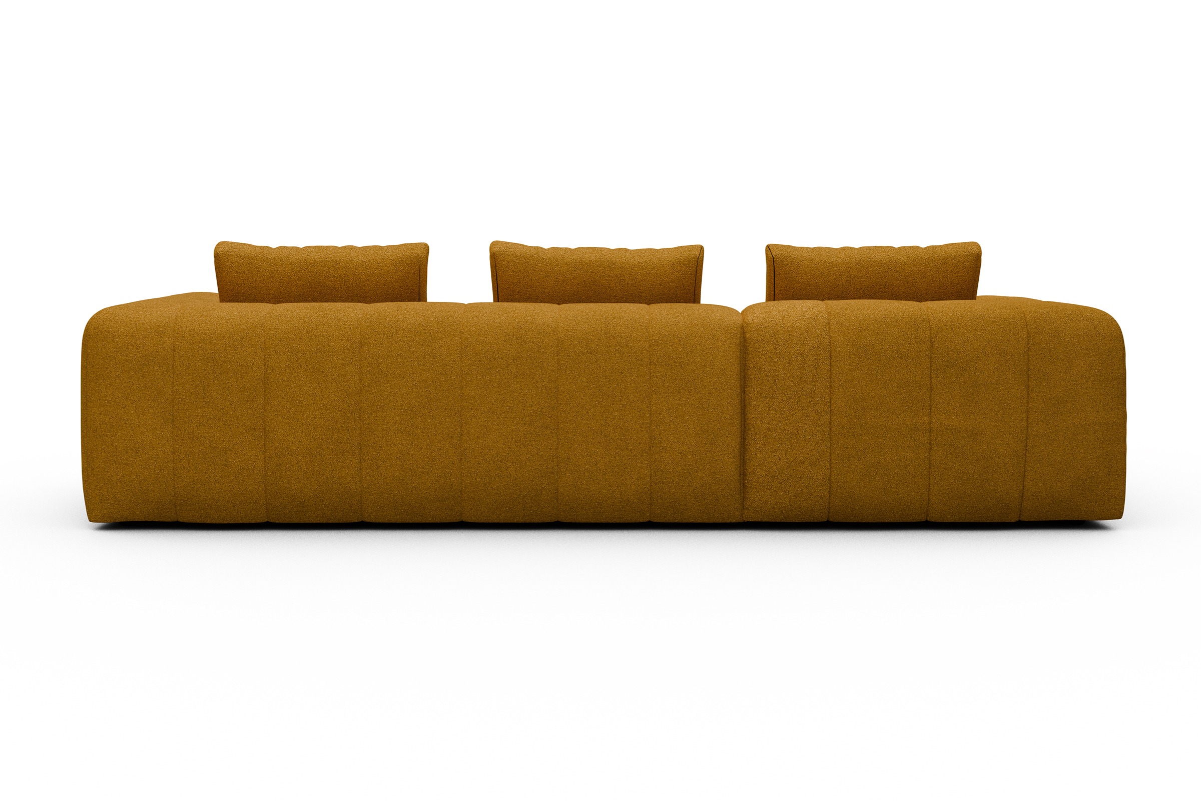 Ecksofa Hugo 2,5-Sitzer Armlehne rechts mit Chaiselongue Boucle-Ochre