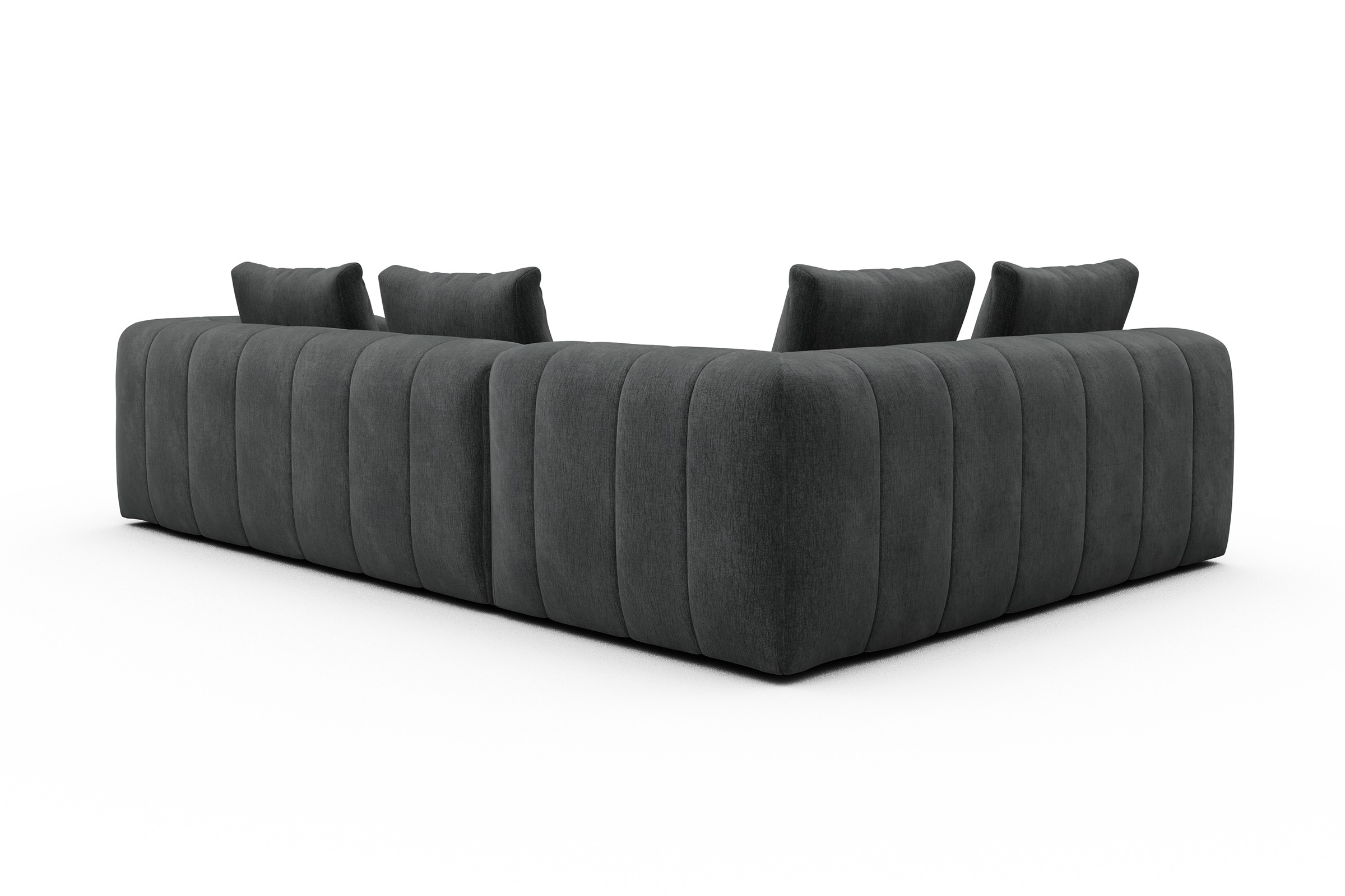 Ecksofa Hugo 2x 2,5-Sitzer Armlehne rechts Smooth-Deep-Warm-Grey