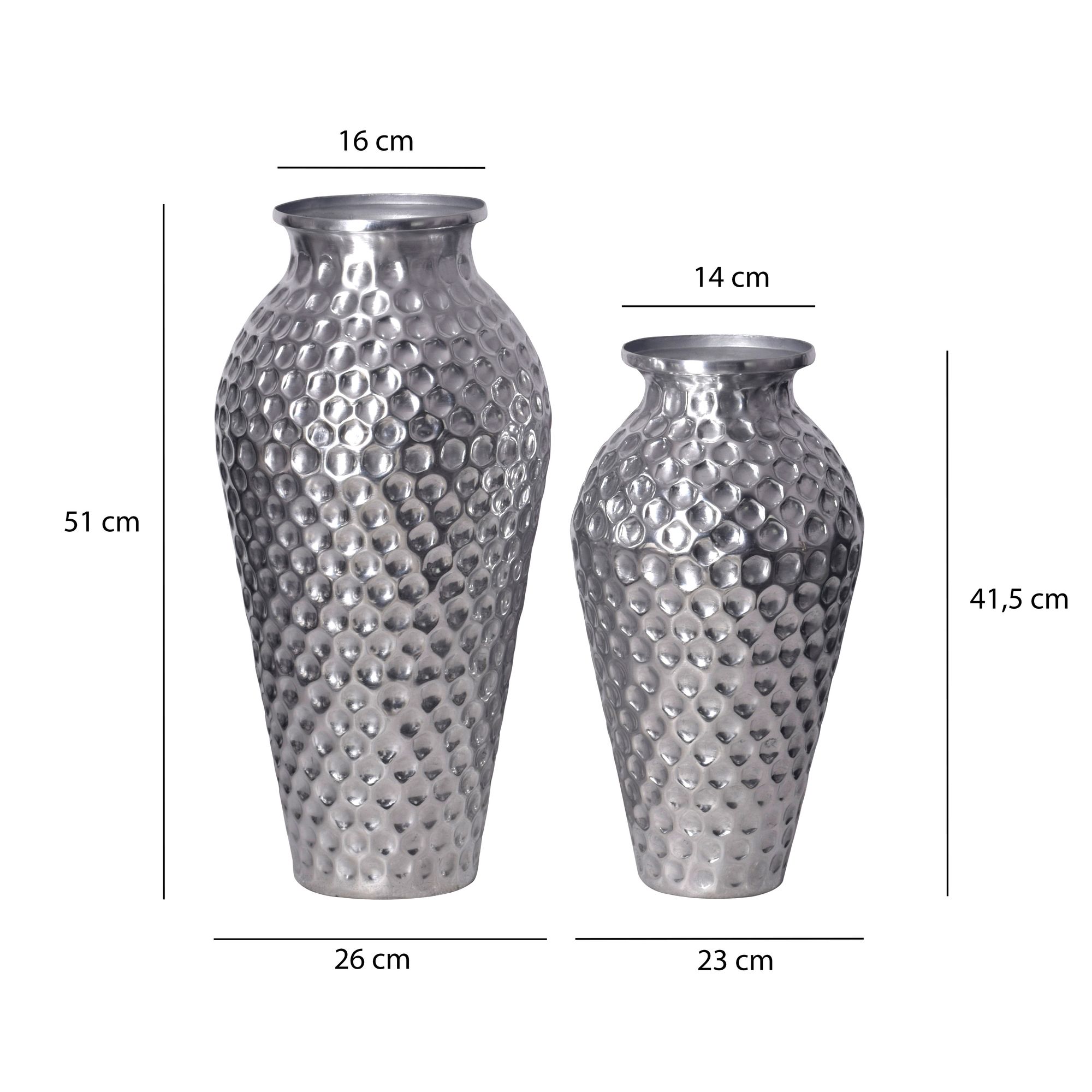 Tischvase Husavik Aluminium Silber Ø 26 cm