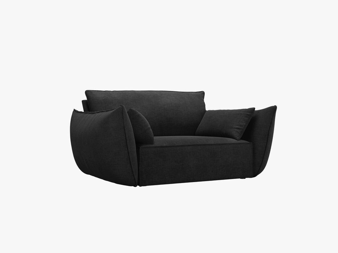 Micadoni Sessel Kaelle 1-Sitzer Chenille Over The Horizon Schwarz