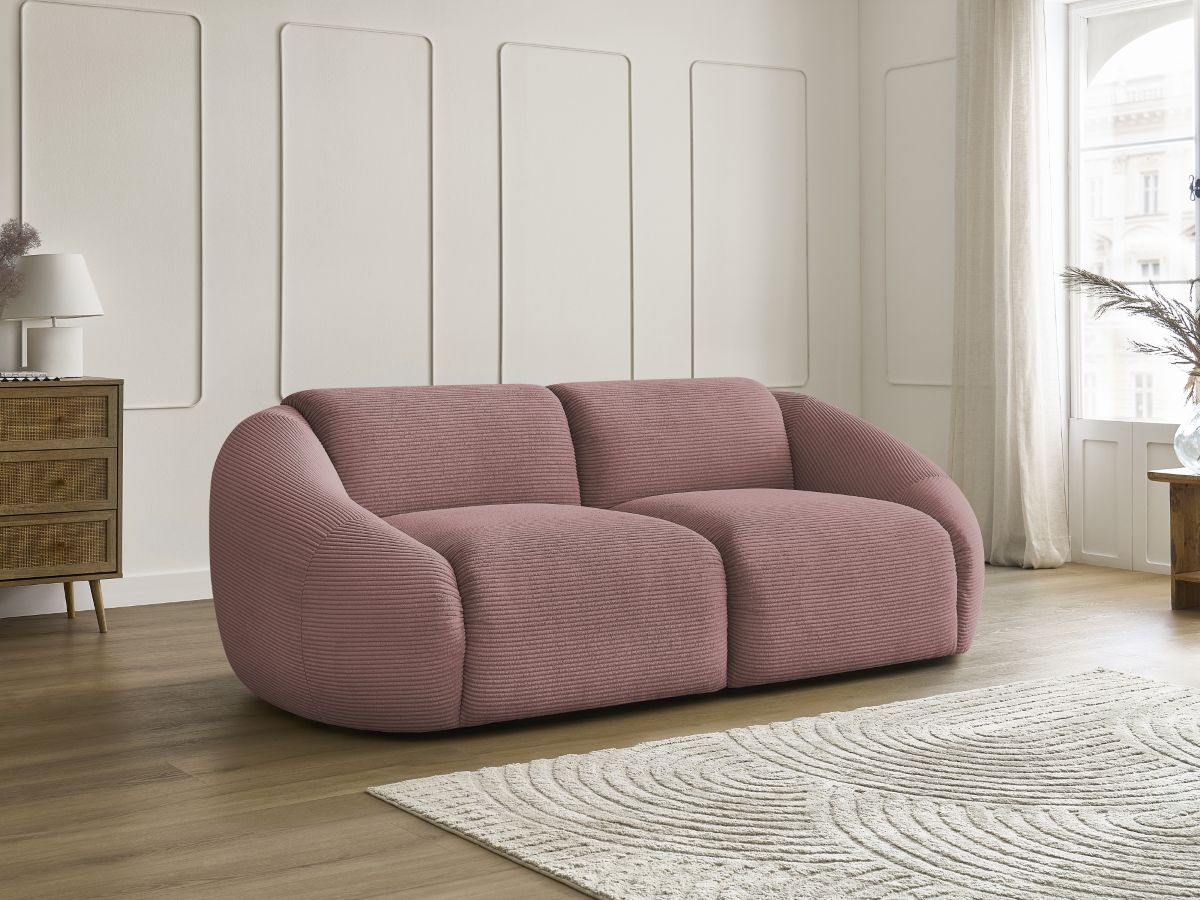 Bobochic Tina Sofa 2-Sitzer Cordsamt Rosa