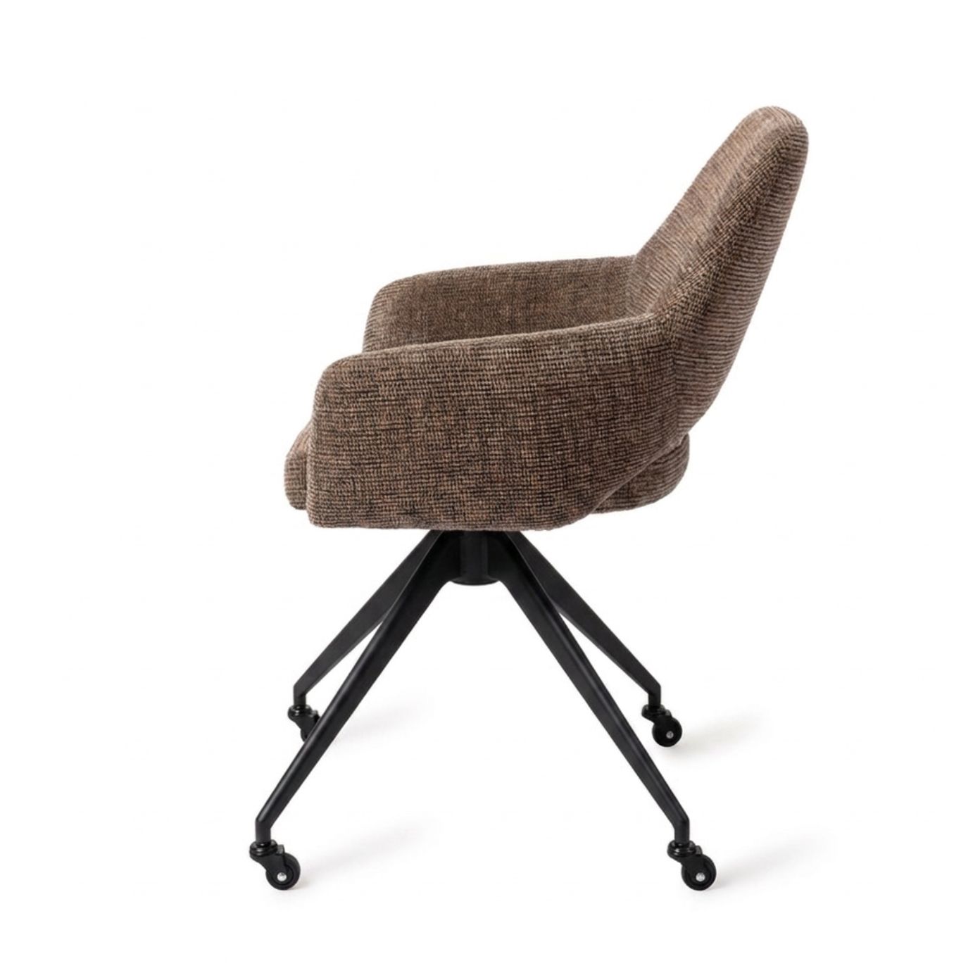 Jesper Home Esszimmerstuhl Yanai Checked Chestnut Glide Schwarz