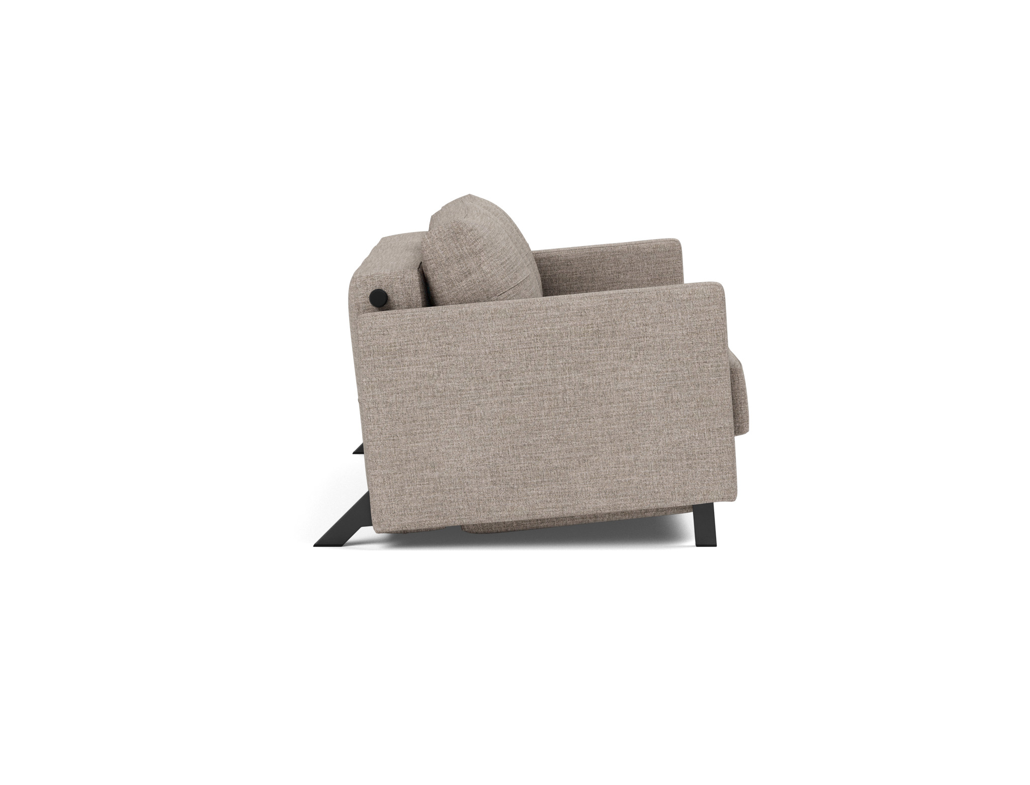 Schlafsofa Cubed mit Armlehnen 140 Chenille Yuveno 472-Warm-Grey