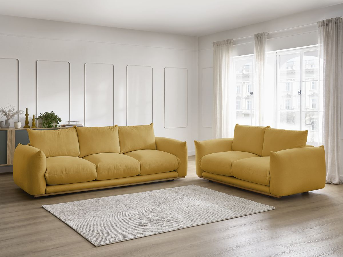 Bobochic Ernest Sofa 5-Sitzer Stoff Gelb