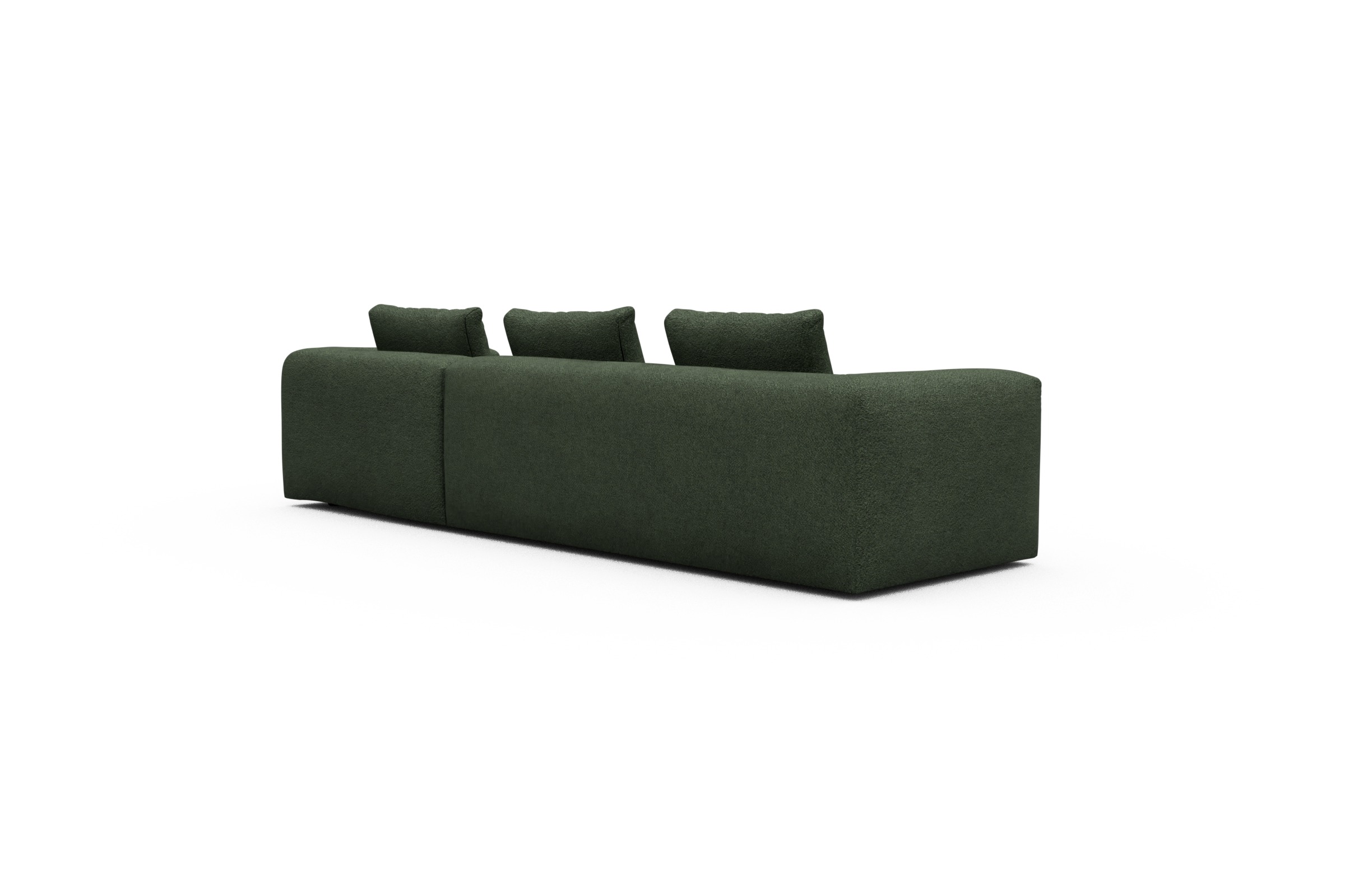 Ecksofa Fred Chaiselongue rechts mit 2,5-Sitzer Vanora-Deep-Green