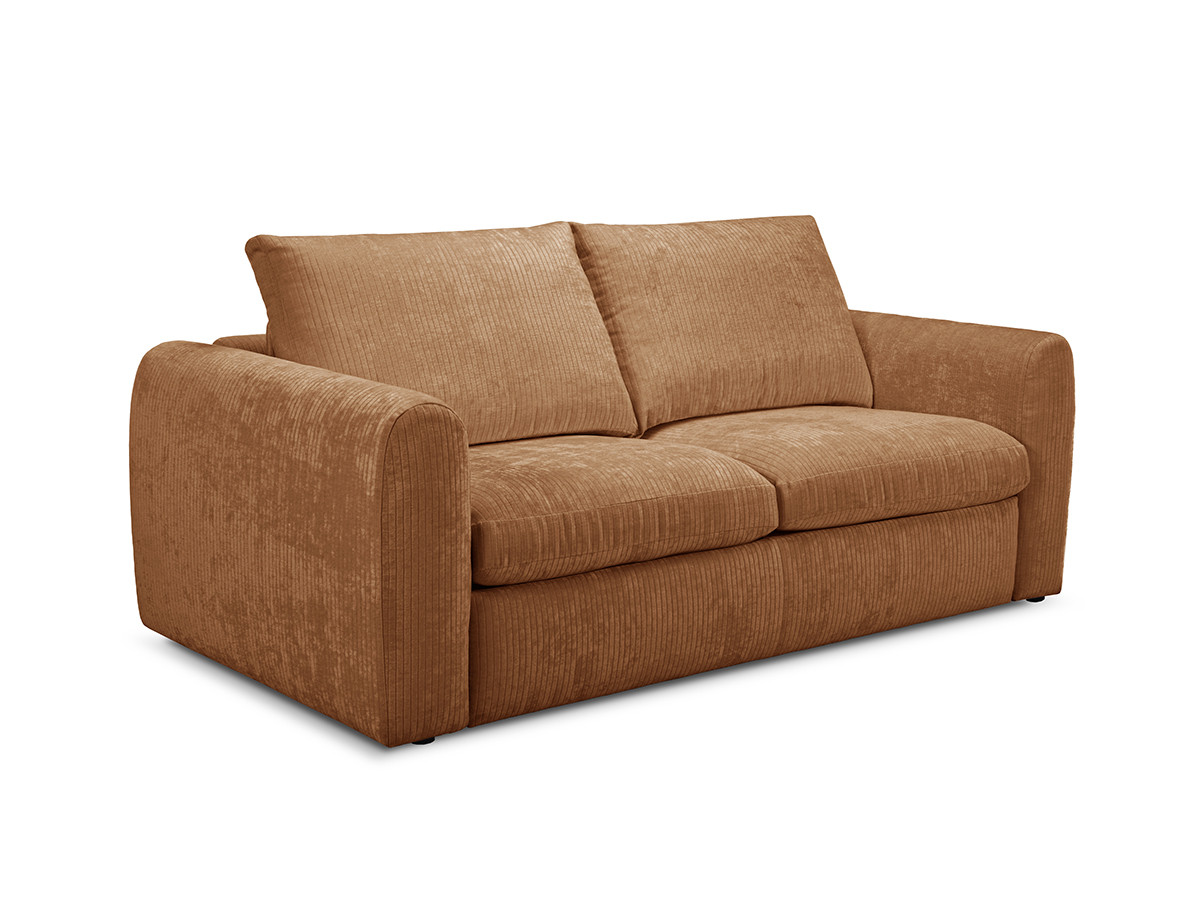 Bobochic Archi Schlafsofa 3-Sitzer Cordsamt Orange, Liegefläche 140 × 190 cm