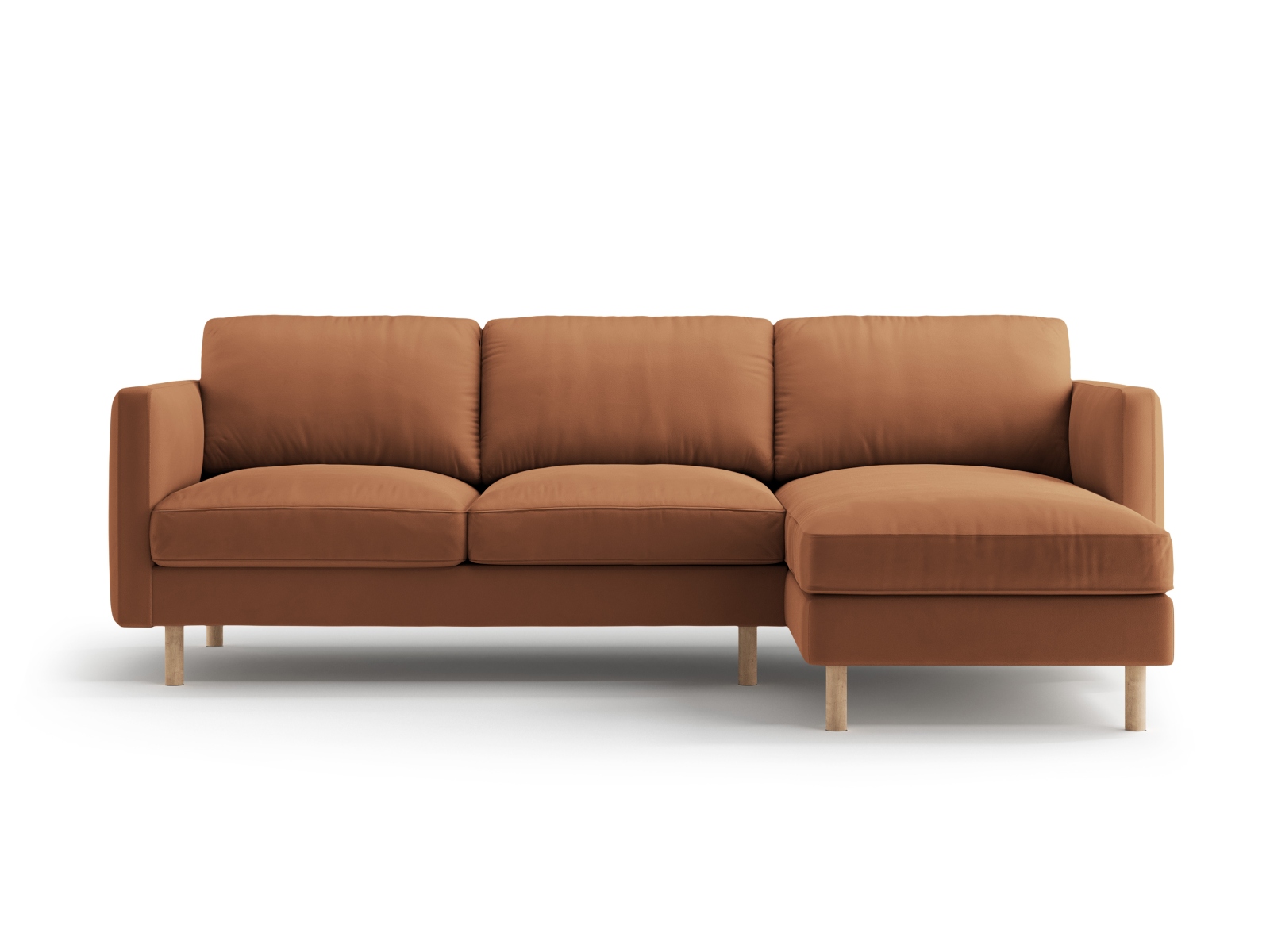 Micadoni Ecksofa Eden Groß 3-Sitzer Rechts Samt Honig