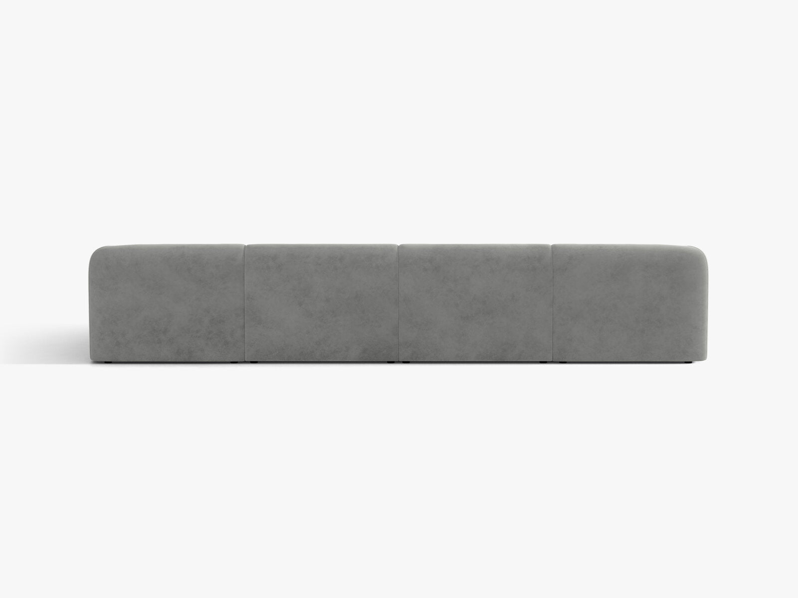 Micadoni Panorama-Sofa Miley 5-Sitzer Samt Venus Hellgrau