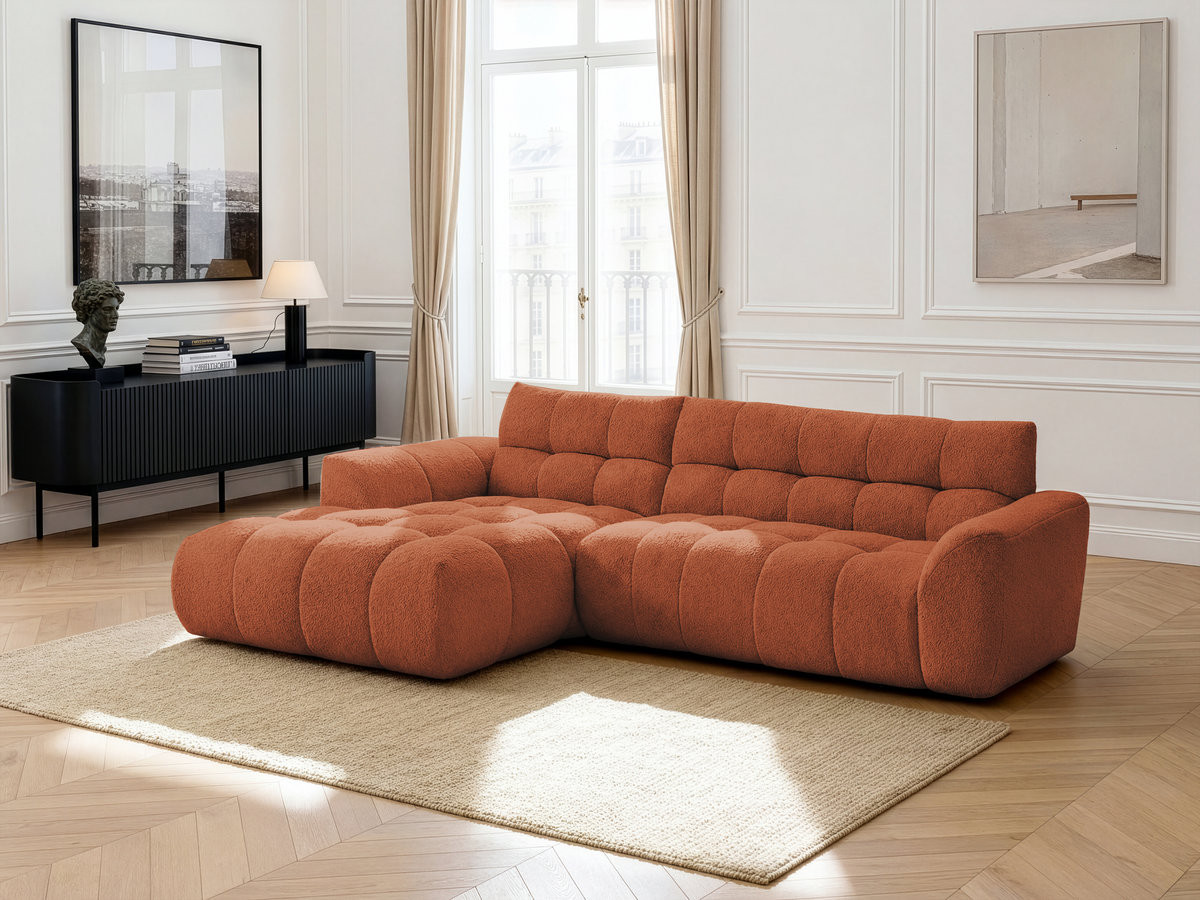 Bobochic Jaya Ecksofa Chenille Orange Ecke links