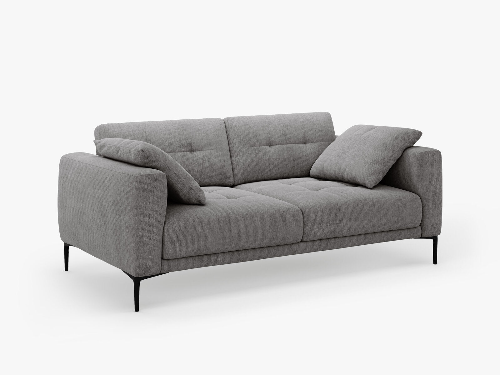 Micadoni Sofa Bemy 3-Sitzer Strukturierter Stoff Grau