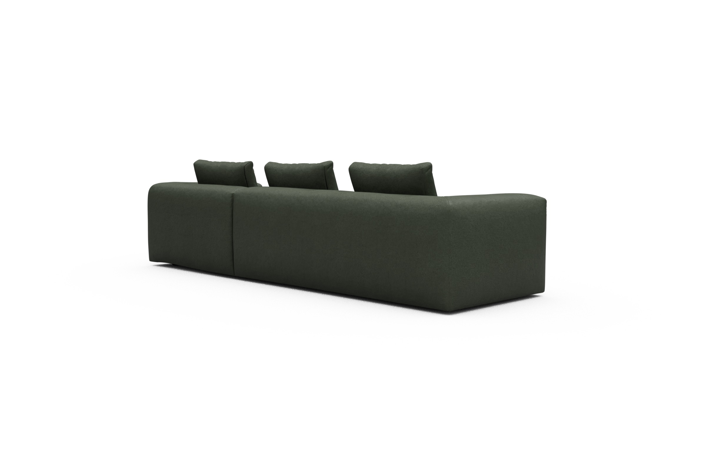 Ecksofa Fred Chaiselongue rechts mit 2,5-Sitzer Denari-Forest-Green