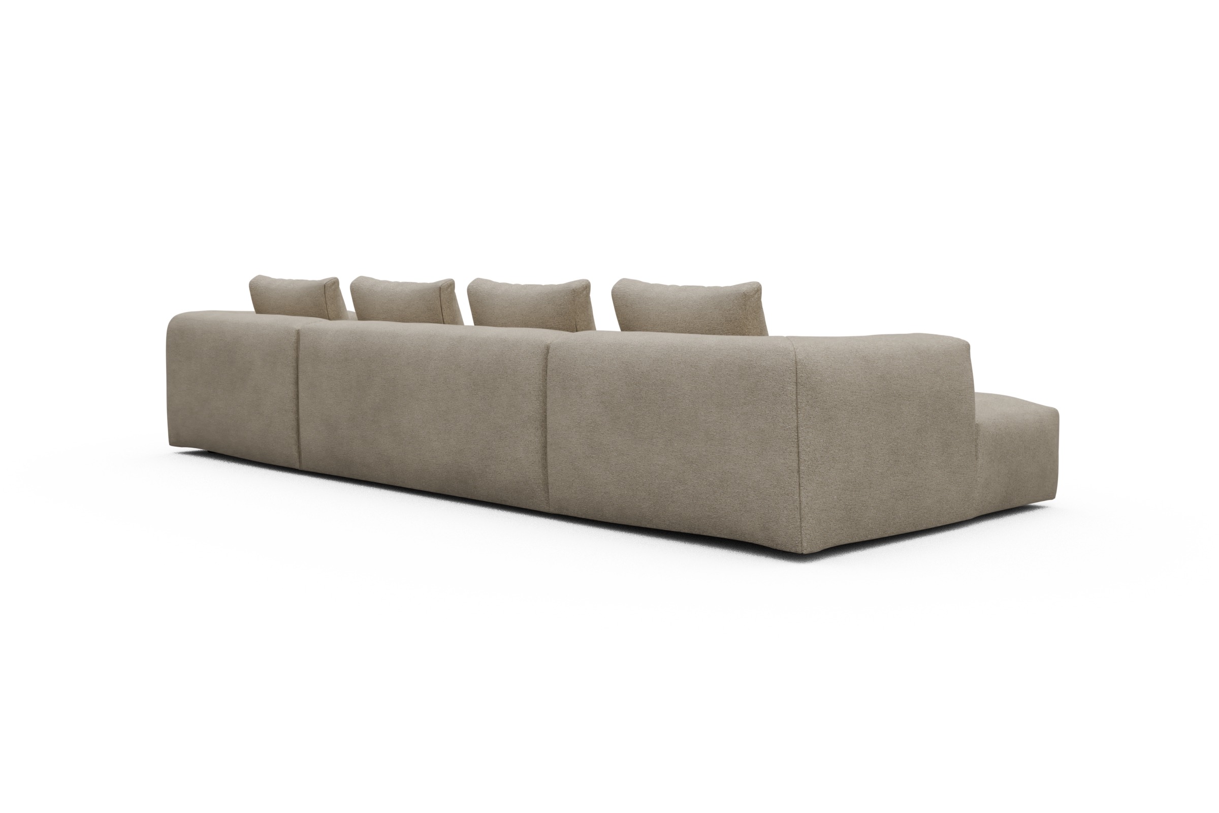 Wohnlandschaft Fred mit 2-Sitzer und Chaiselongue beidseitig Boucle-Belge