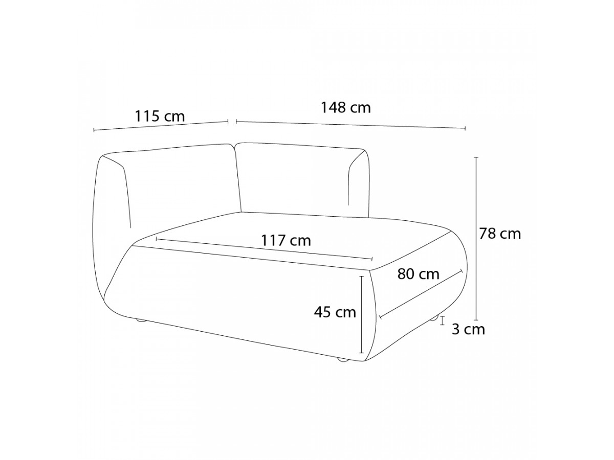 Bobochic Lecomte Méridienne-Modul Strukturstoff Grün