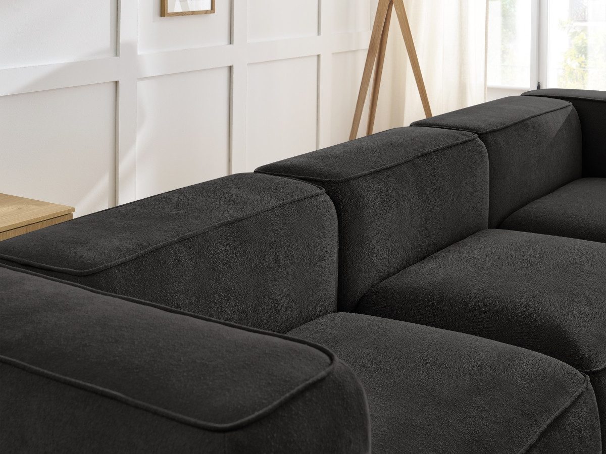 Bobochic Zephyr Sofa 3-Sitzer Strukturstoff Schwarz