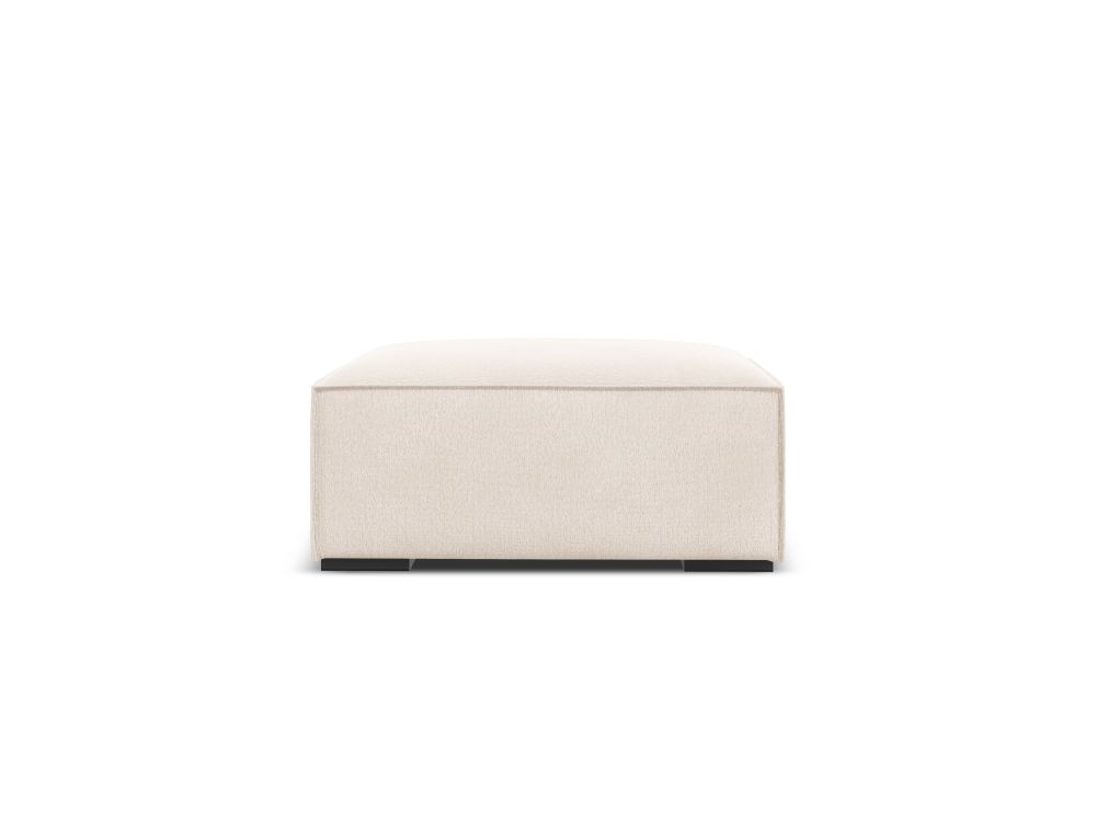 Cosmopolitan Design Pouf Turin Strukturierter Stoff Rosario Helles Beige