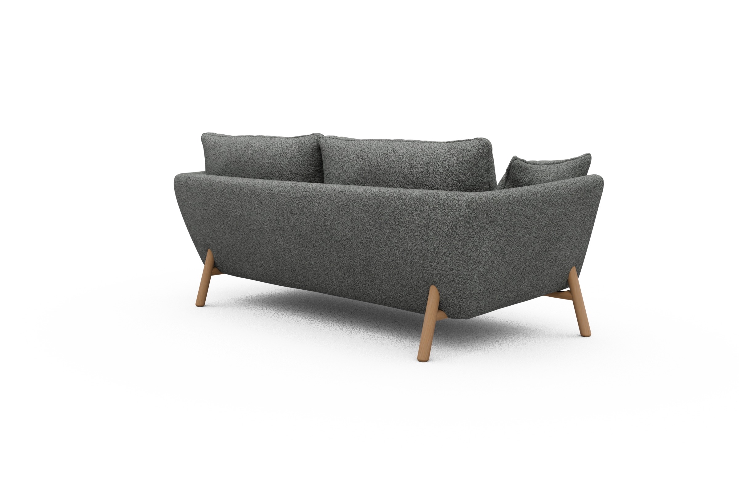 Sofa Emil 2-Sitzer Beinfarbe Eiche Natur Vanora-Warm-Grey