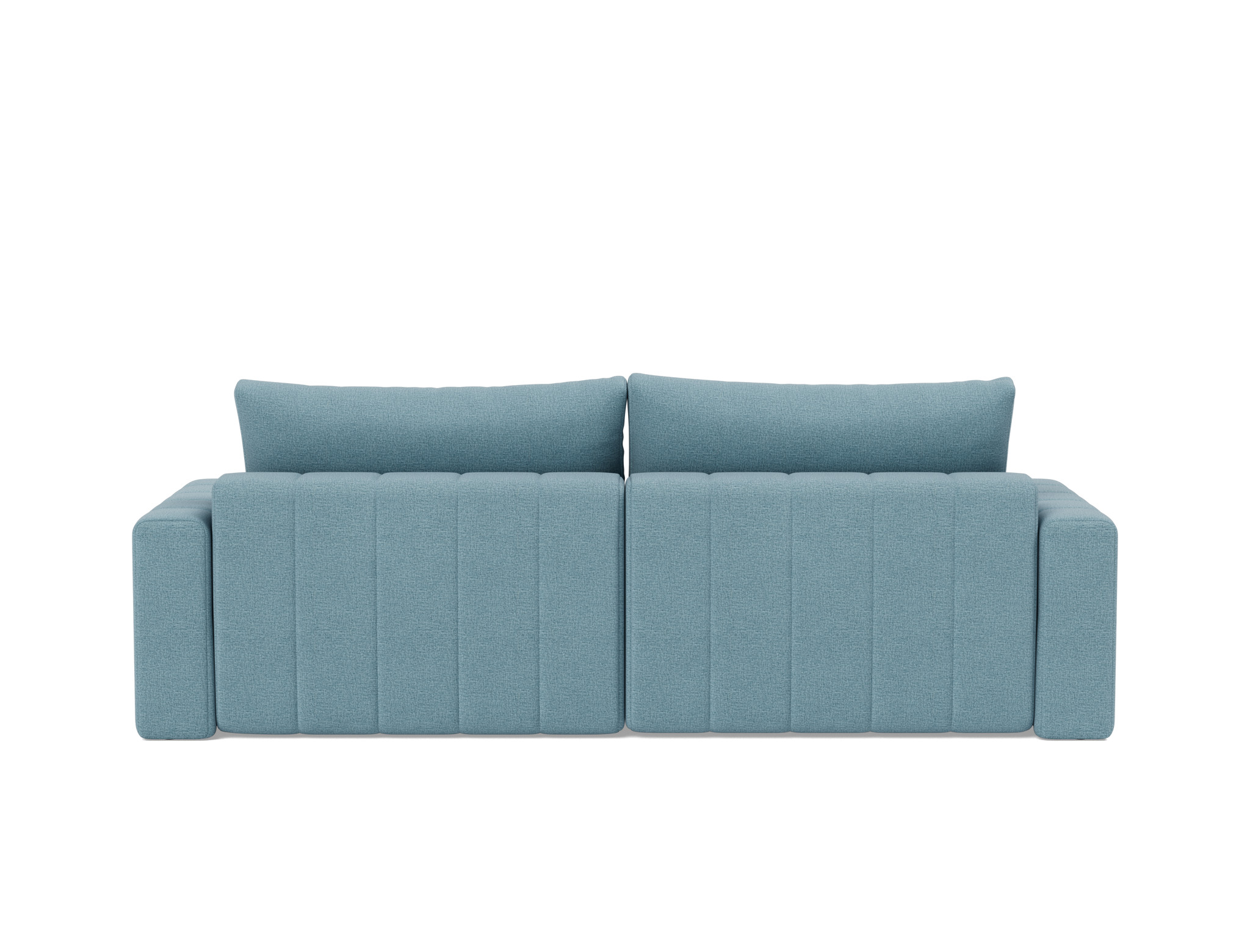 Schlafsofa Akello mit Chaiselongue und Armlehnen Flachgewebe Mixed Dance 525-Light-Blue