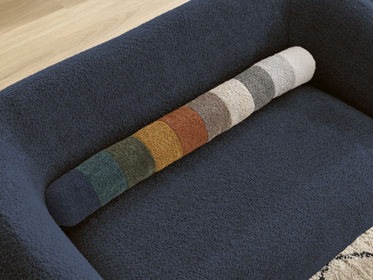 Bobochic Celine Sofa 2-Sitzer Bouclé-Stoff Dunkelblau