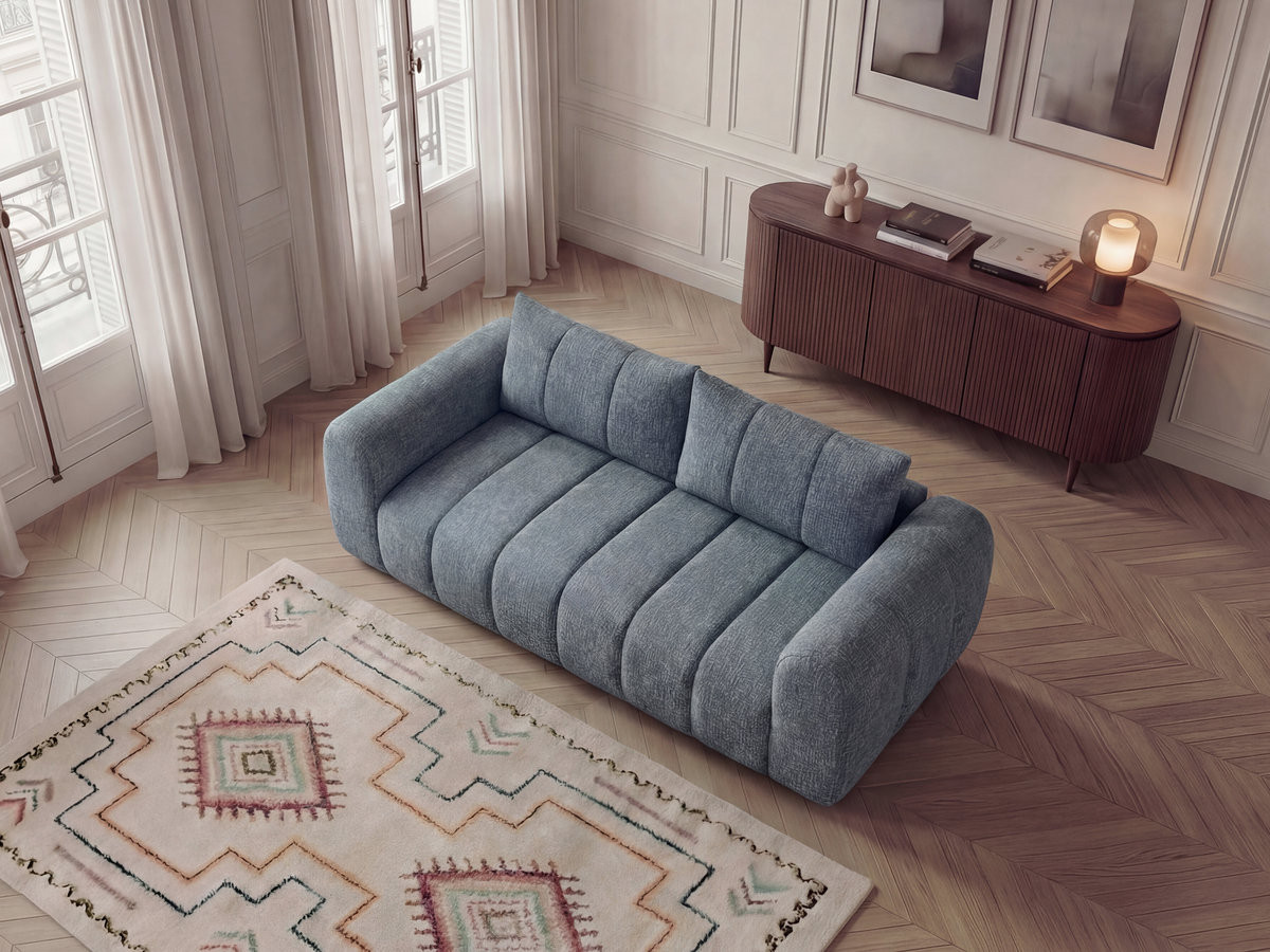 Bobochic Nesty Sofa 3-Sitzer Melange-Stoff Blau