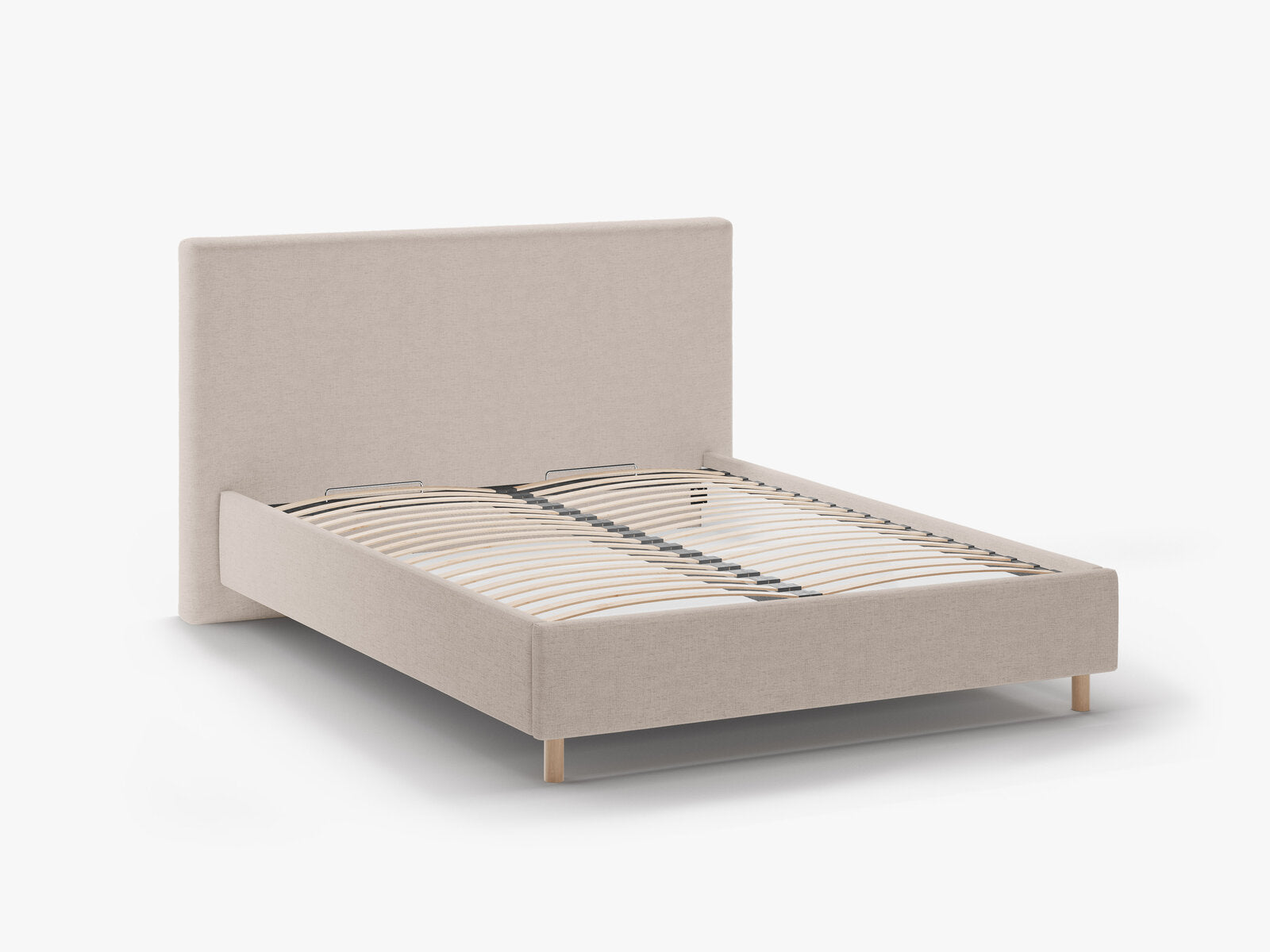 Micadoni Stauraumbett mit Kopfteil Eloise Strukturierter Stoff Moly Cappuccino 160x200