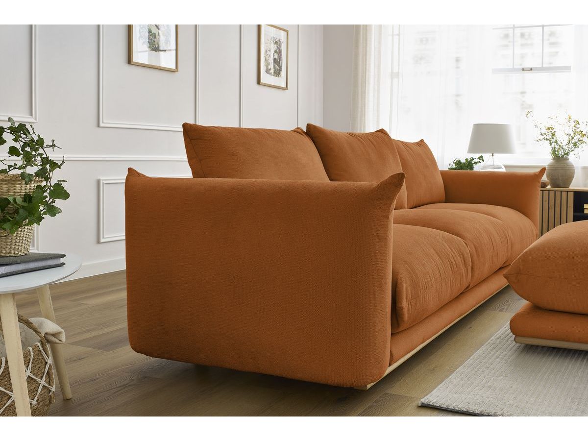 Bobochic Ernest Sofa 4-Sitzer mit Pouf Stoff Orange