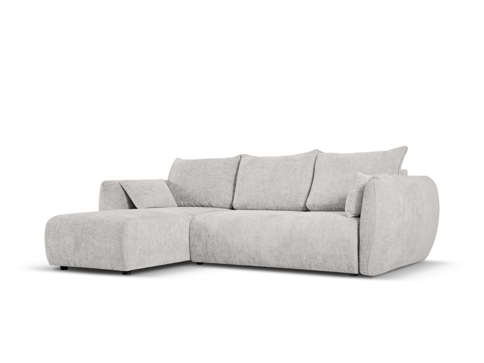Cosmopolitan Design Ecksofa Matera 4-Sitzer mit Schlaffunktion Chenille Eden Silber Links