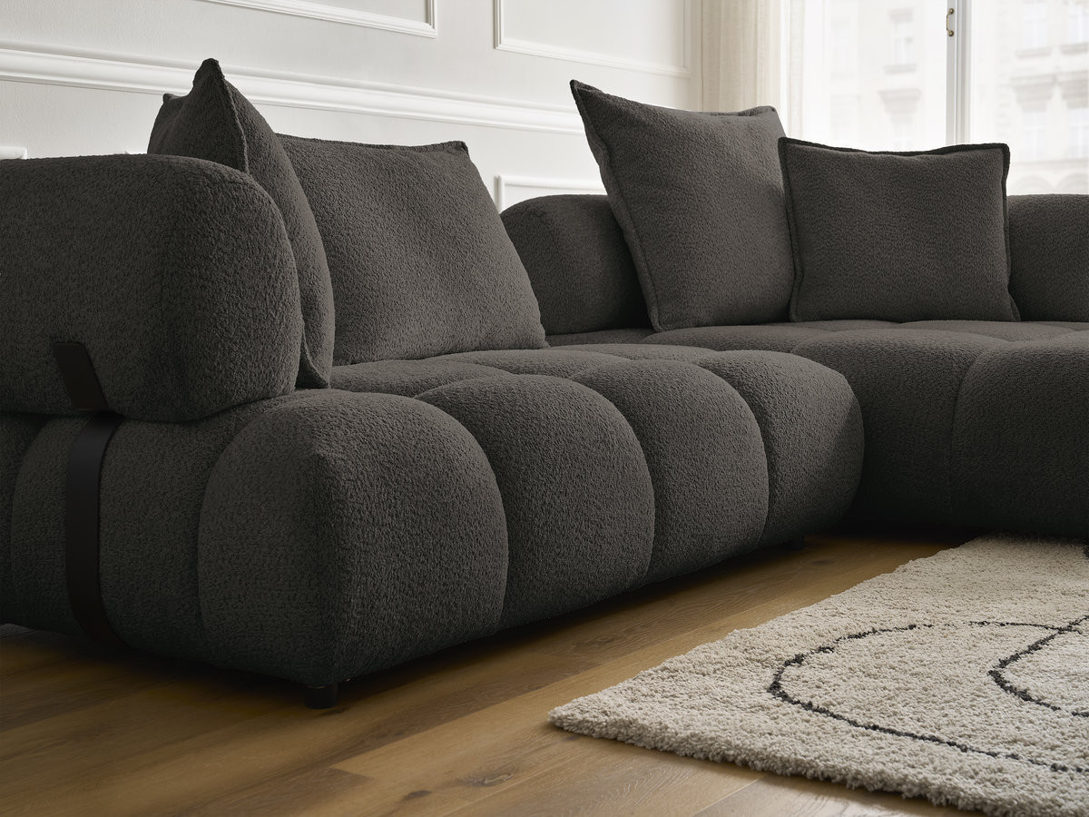 Bobochic Alya Ecksofa Bouclé-Stoff Braun Ecke rechts