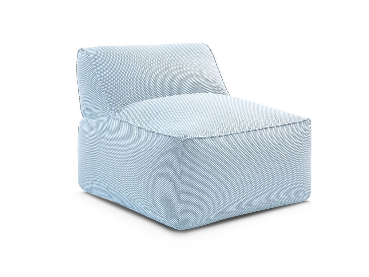 Bobochic Riviera Sofamodul 1-Sitzer Melange-Stoff Hellblau