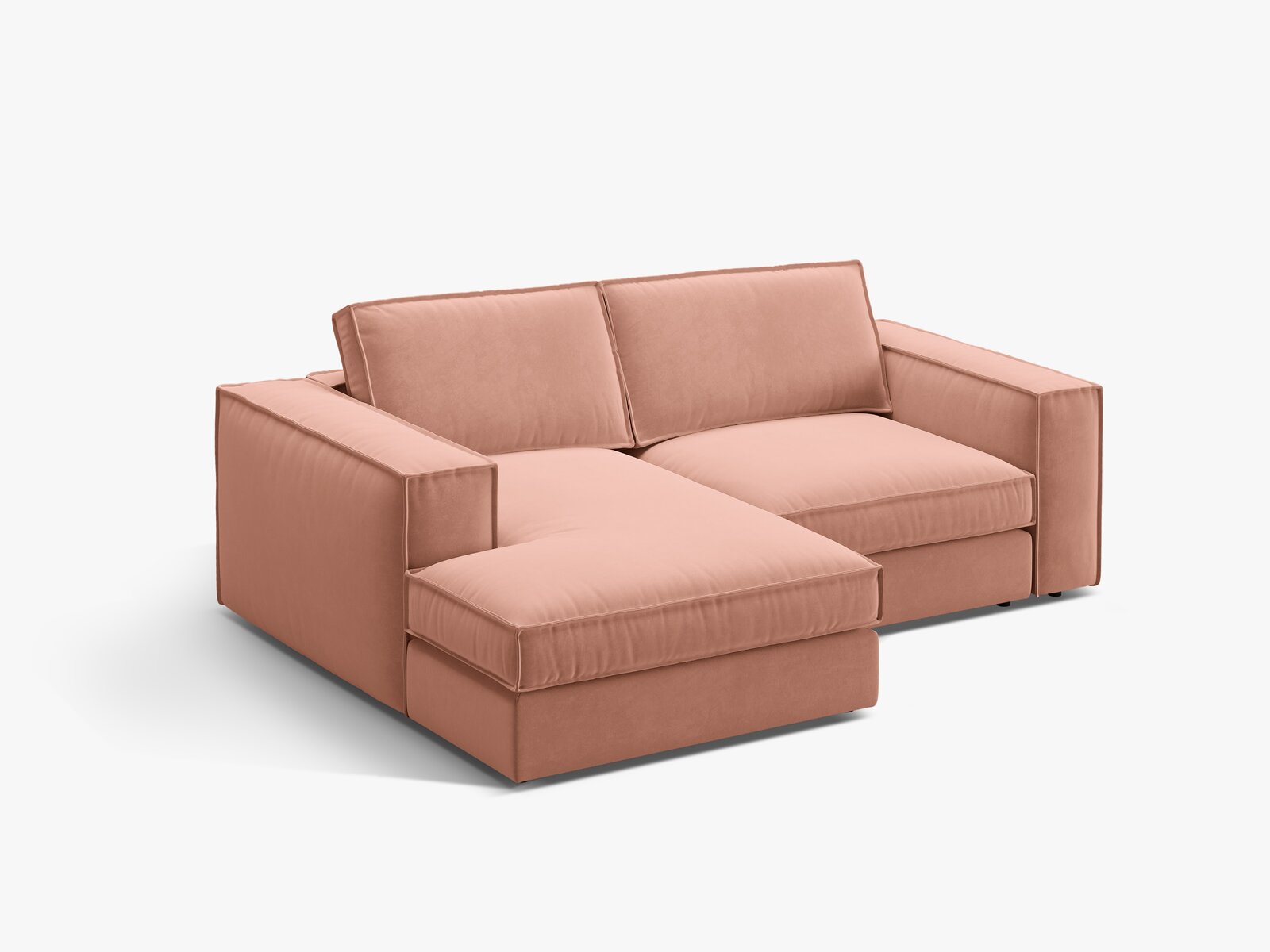 Micadoni modulares Ecksofa Pola 2-Sitzer kleine Version Links Samt Salvador Rosa