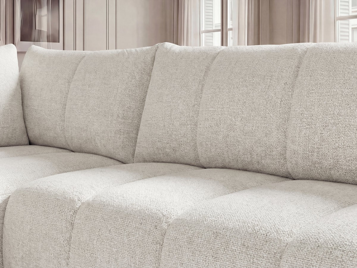 Bobochic Nesty Ecksofa in L-Form, 256 cm Melange-Stoff Beige Ecke links