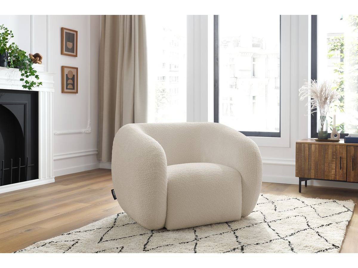 Bobochic Celine Sessel Bouclé-Stoff Beige