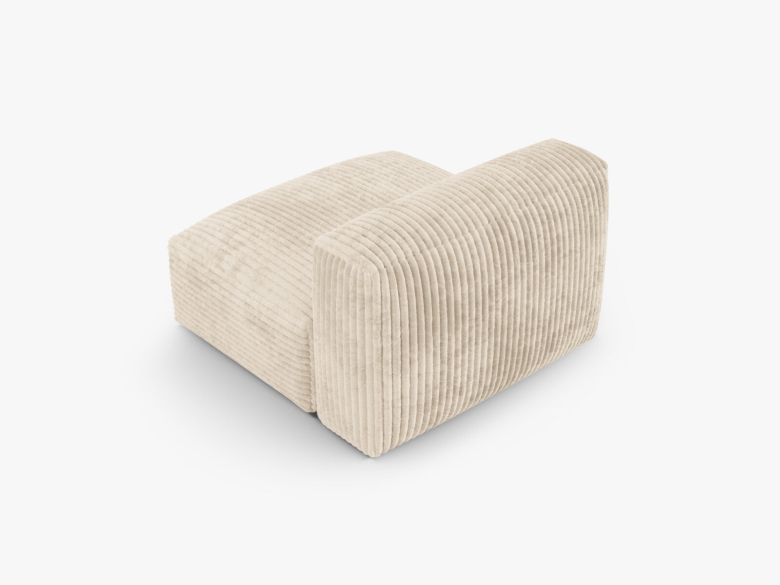 Micadoni Mittelmodul Martina 1-Sitzer 90cm Sitztiefe Kord Tilia Helles Beige