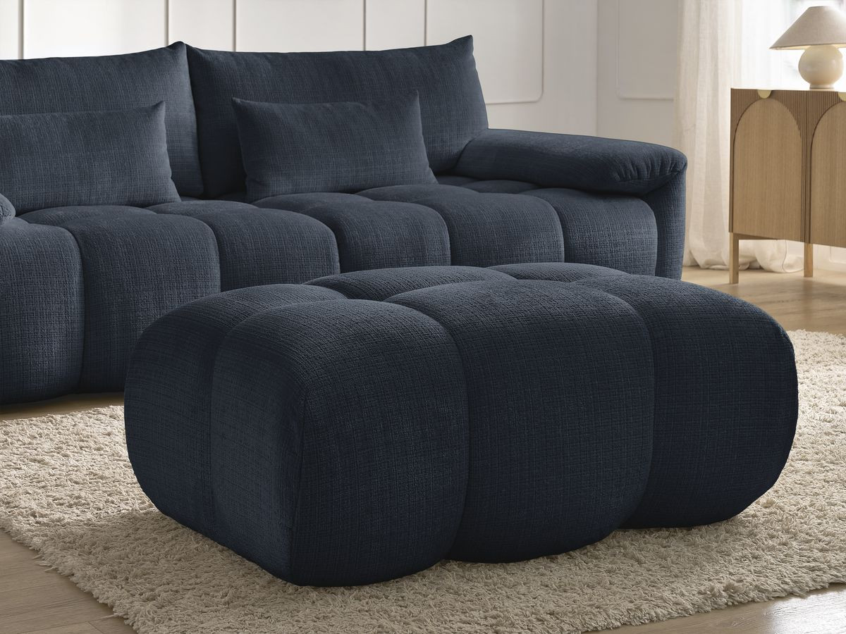 Bobochic Ivane Sofa 4-Sitzer Strukturstoff Dunkelblau