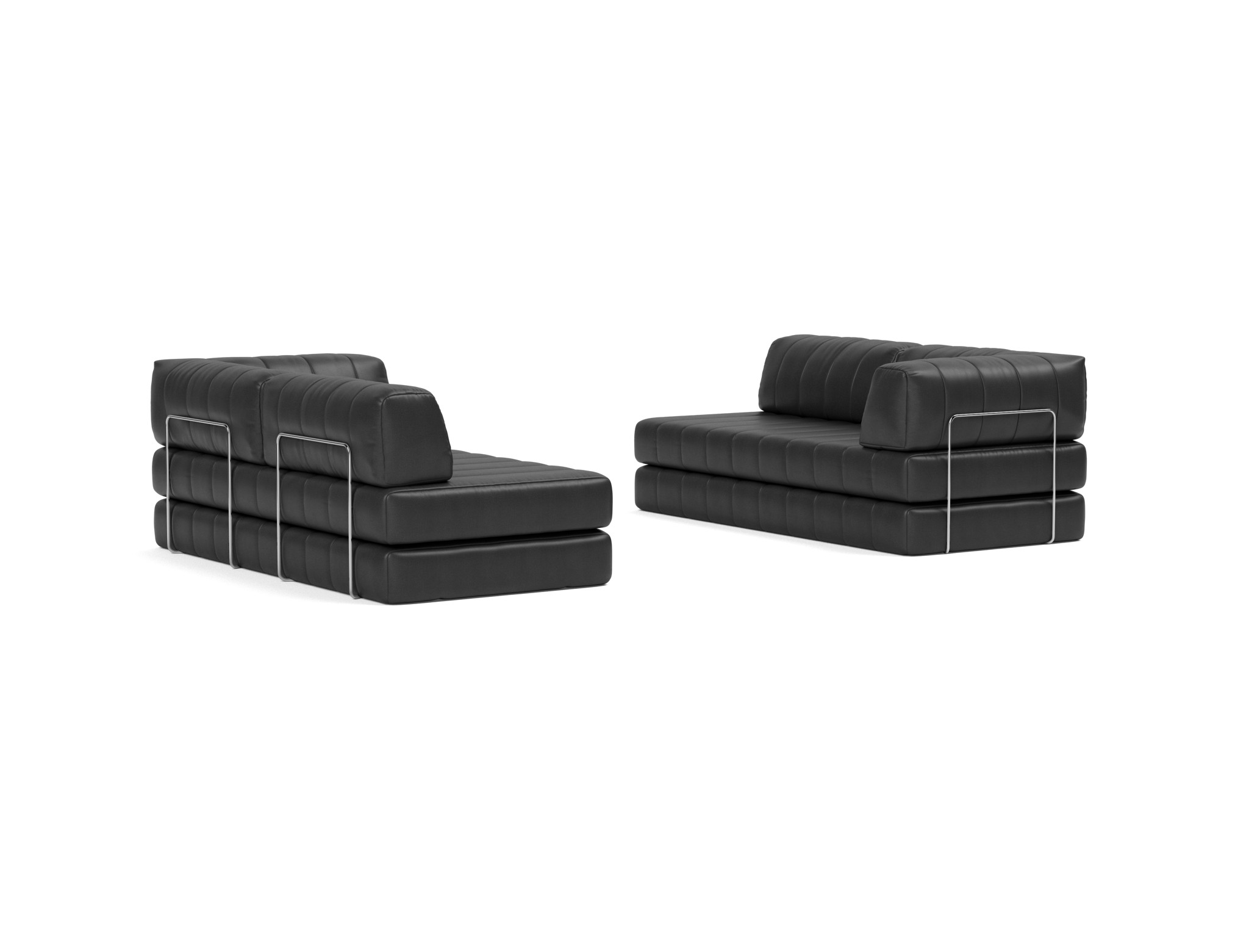 Eck-Schlafsofa CozyPad L-Form mit Armlehne Lederoptik Faunal 550-Black