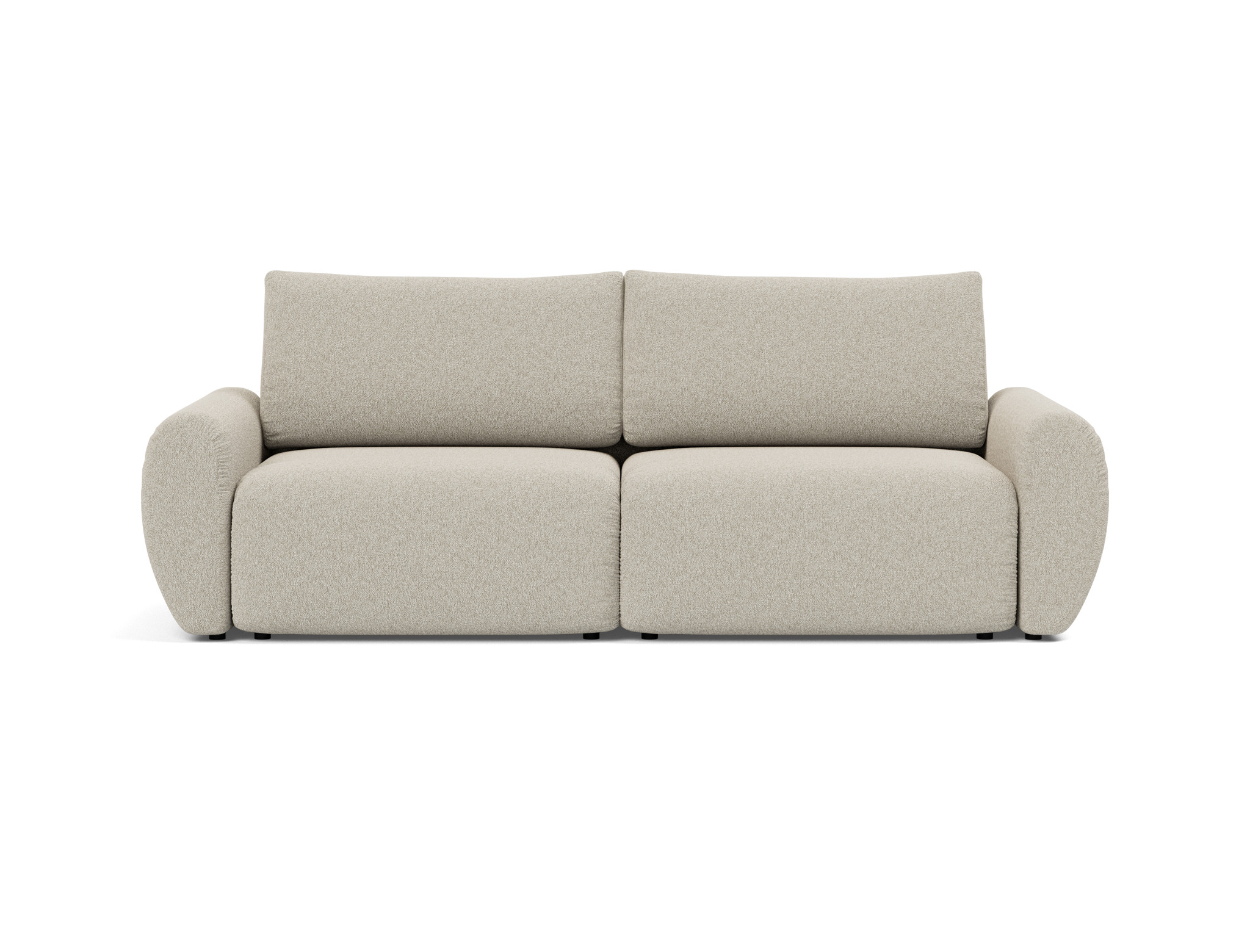 Schlafsofa Norum mit Curve-Armlehnen Boucle Skandi 539-Beige