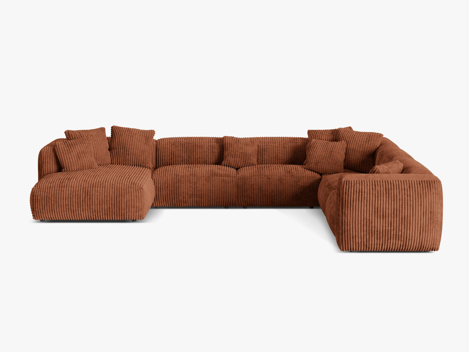 Micadoni modulares Ecksofa XL Martina 6-Sitzer Rechts Kord Tilia Ziegel